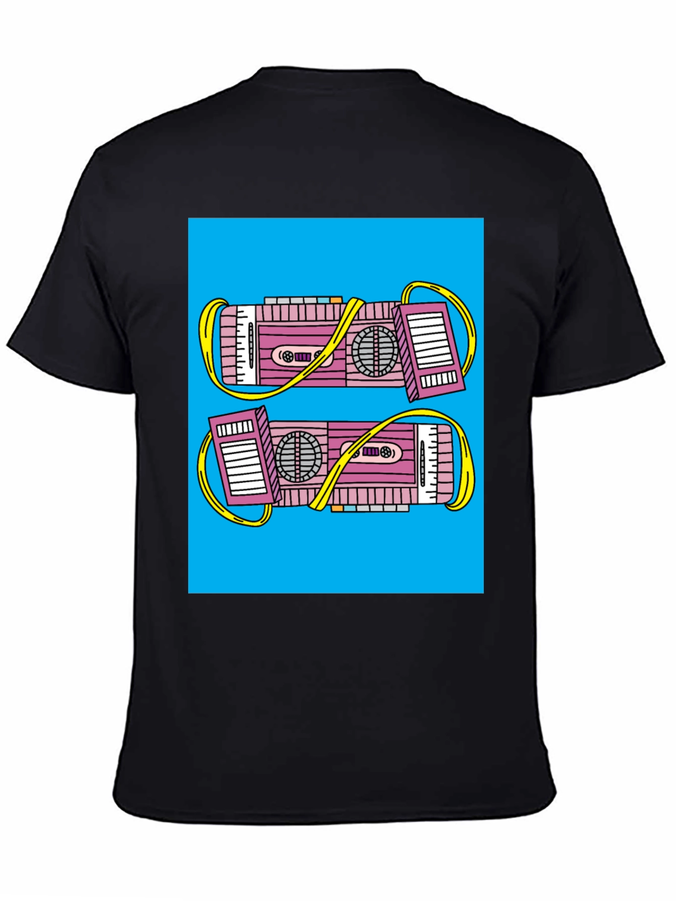 Black Retro Boombox Graphic Tee - Black view 4