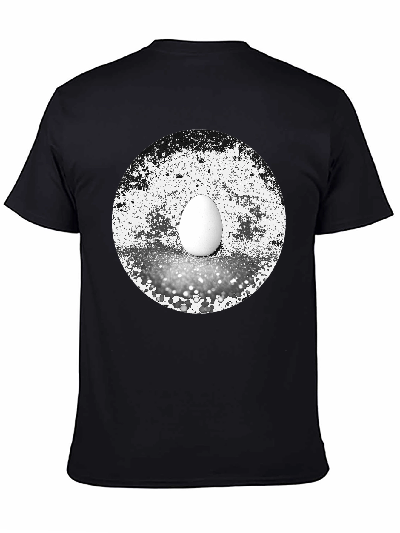 Black Abstract Egg Graphic Tee - Black Cotton T-Shirt view 4