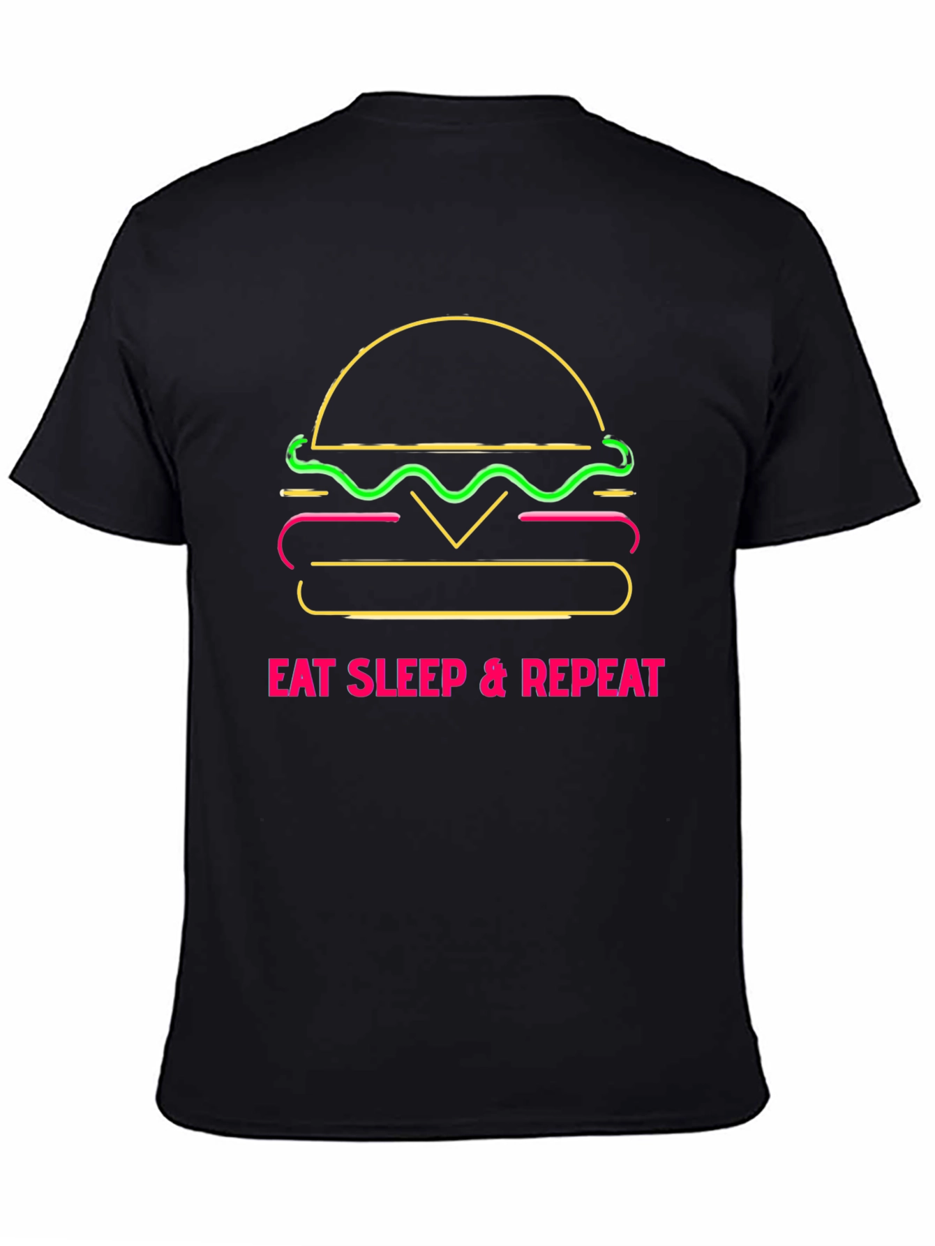Black Eat Sleep Repeat Burger Graphic Tee view 4