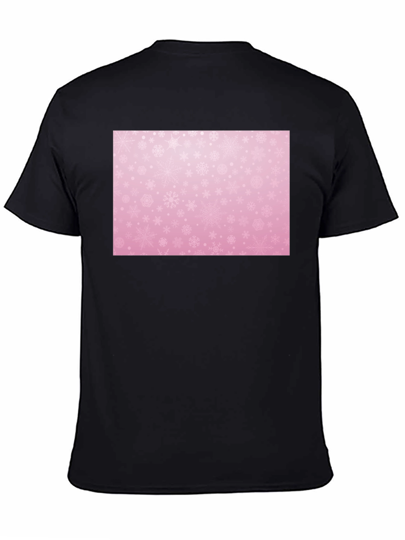 Black Snowflake Patterned T-Shirt view 4