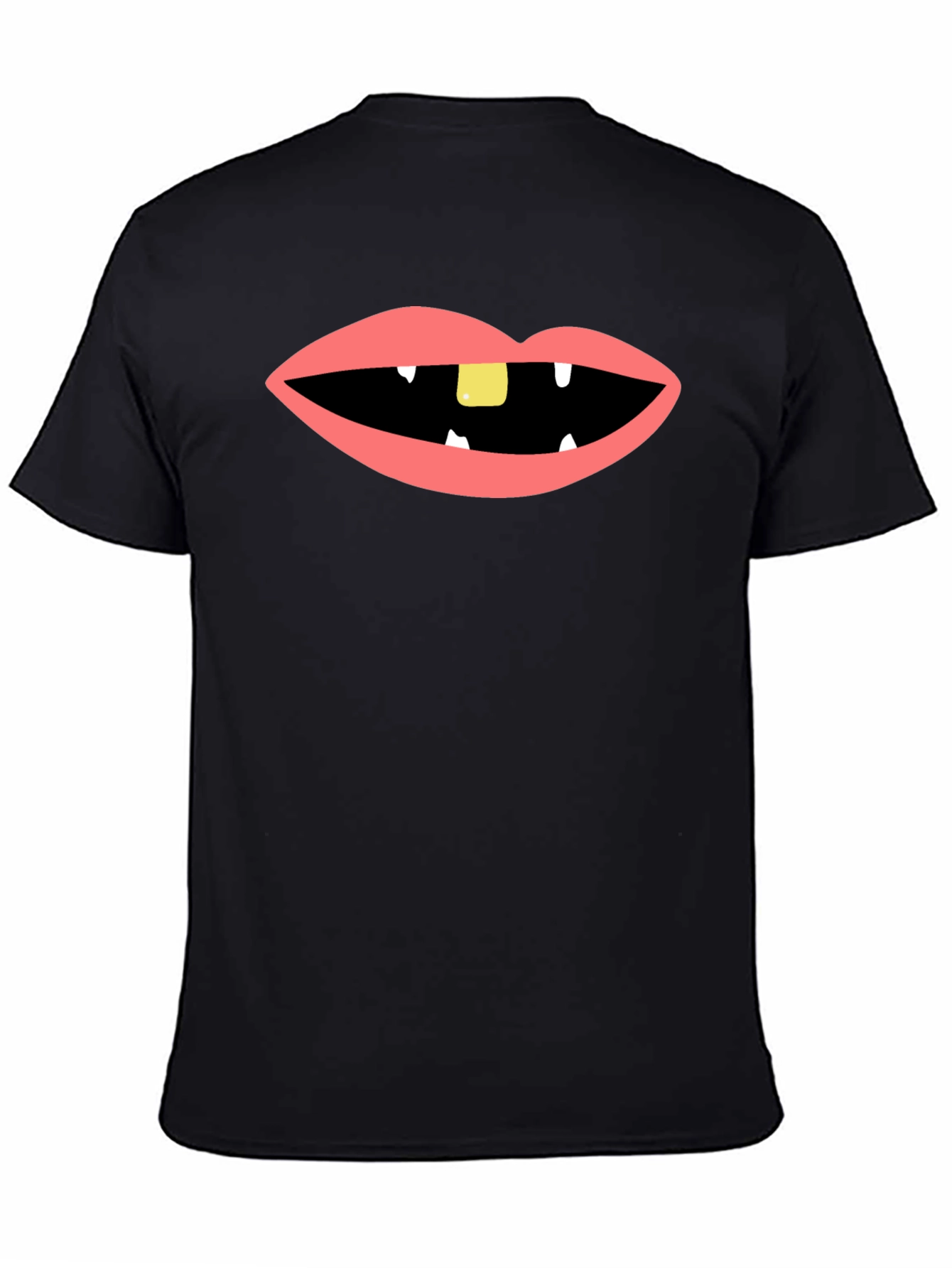 Black Funny Mouth Black T-Shirt view 4