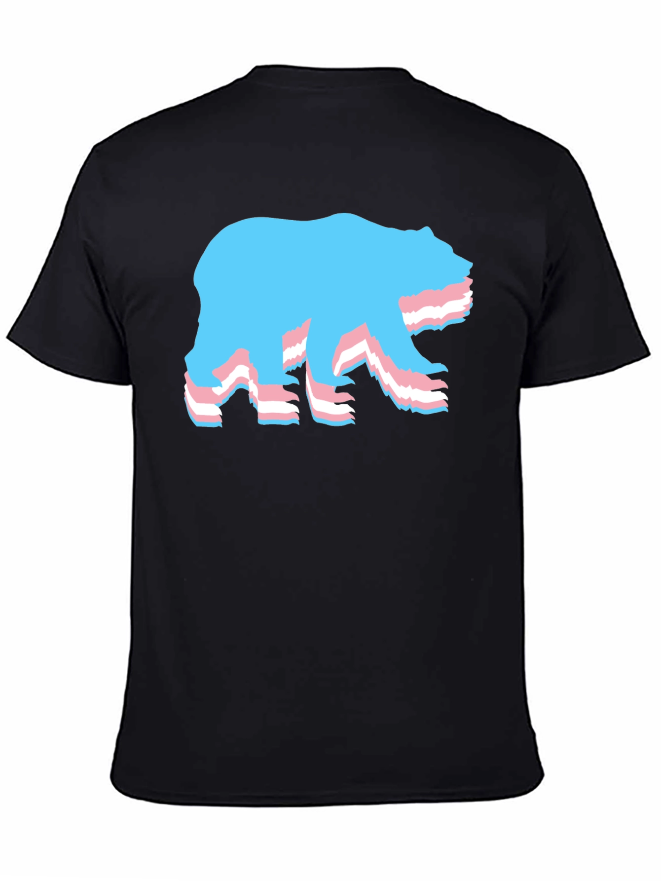 Black Transgender Pride Bear T-Shirt - Black view 4