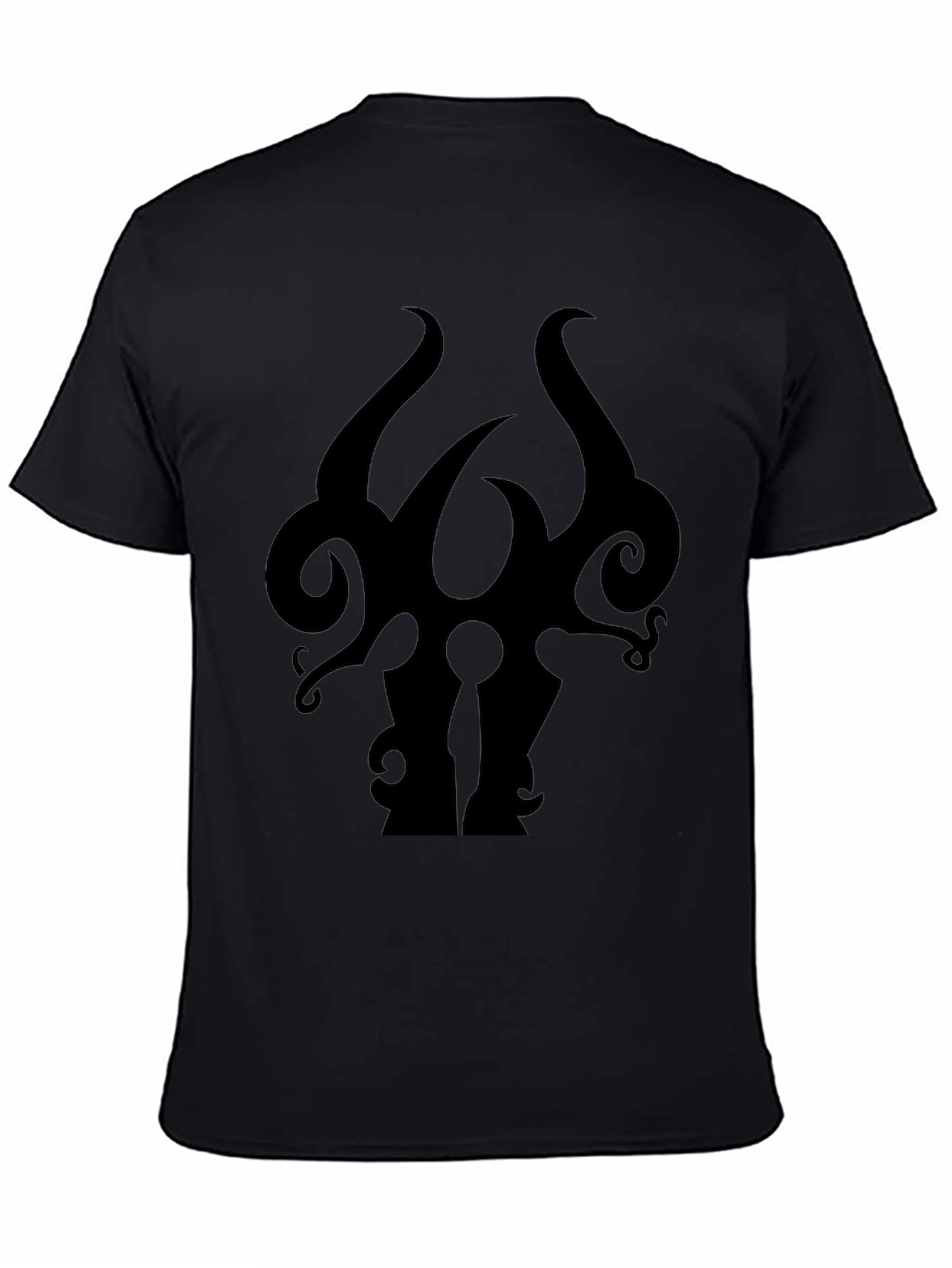 Black Men's Black Graphic Tee - Abstract Silhouette Design view 4