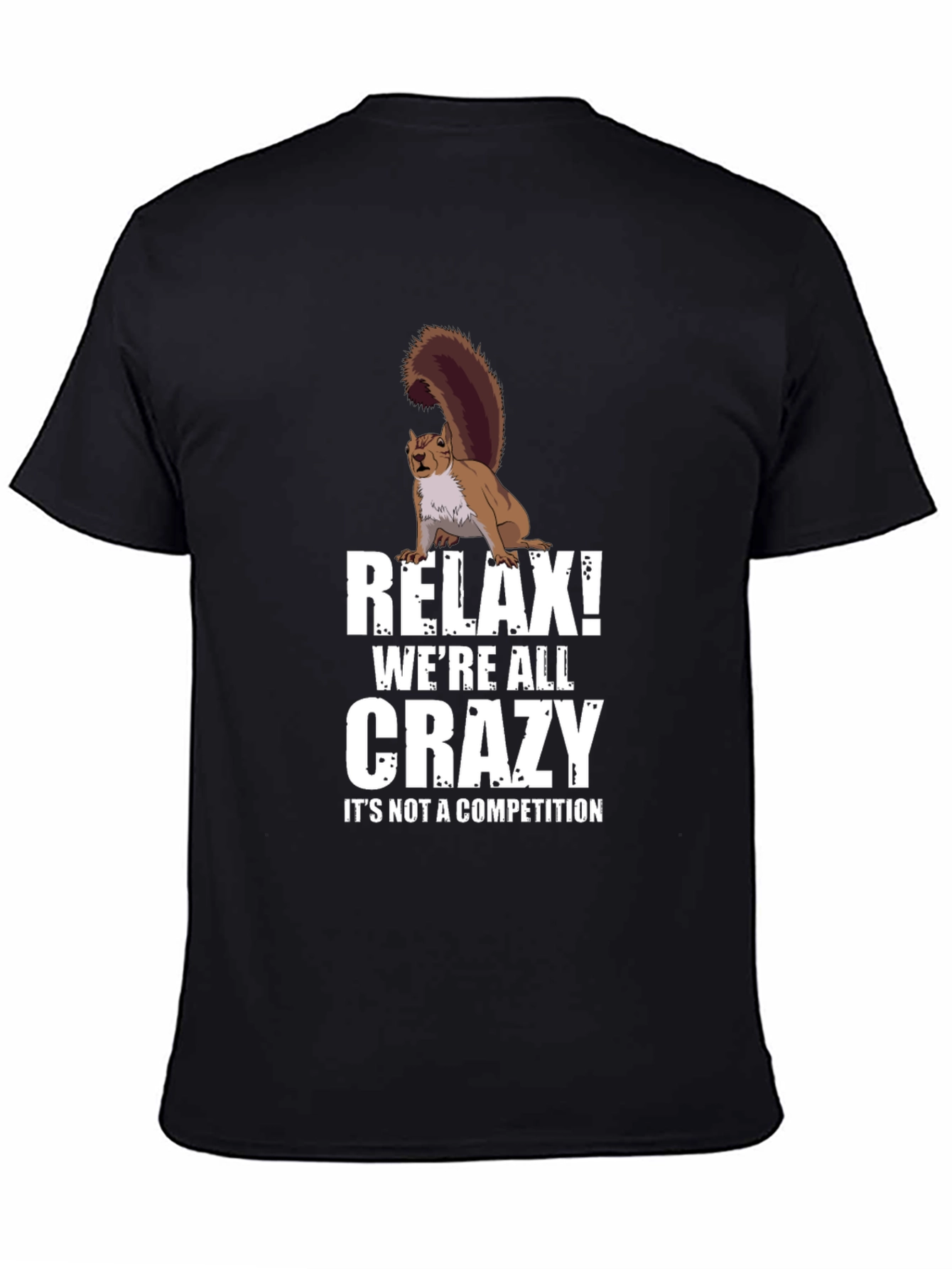Black Relax Crazy Squirrel T-Shirt - Unisex view 4