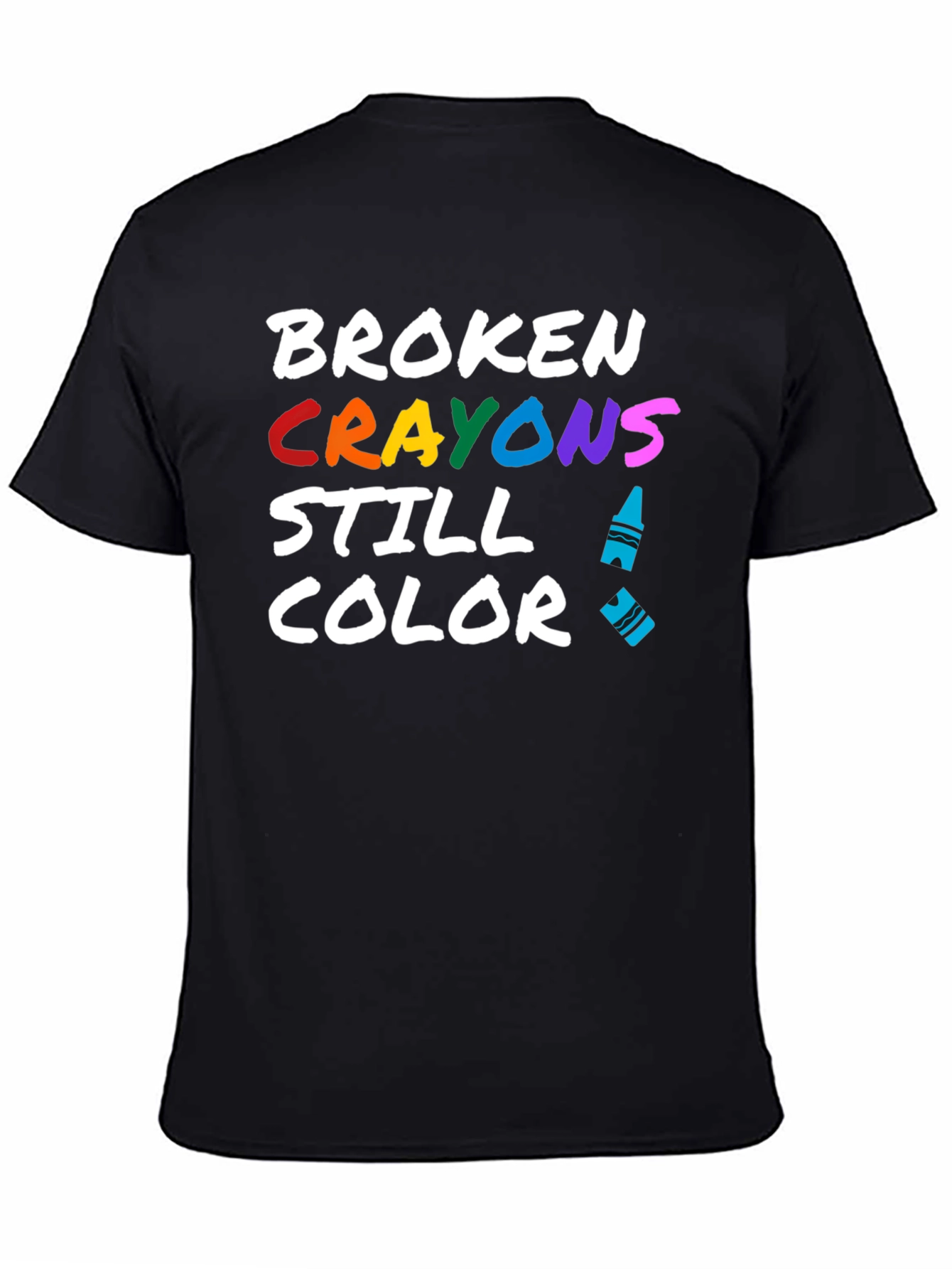 Black Broken Crayons Still Color T-Shirt view 4