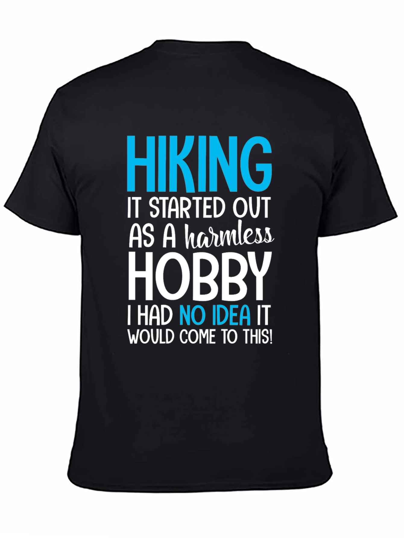 Black Hiking Hobby Graphic Tee - Black Casual T-Shirt view 4