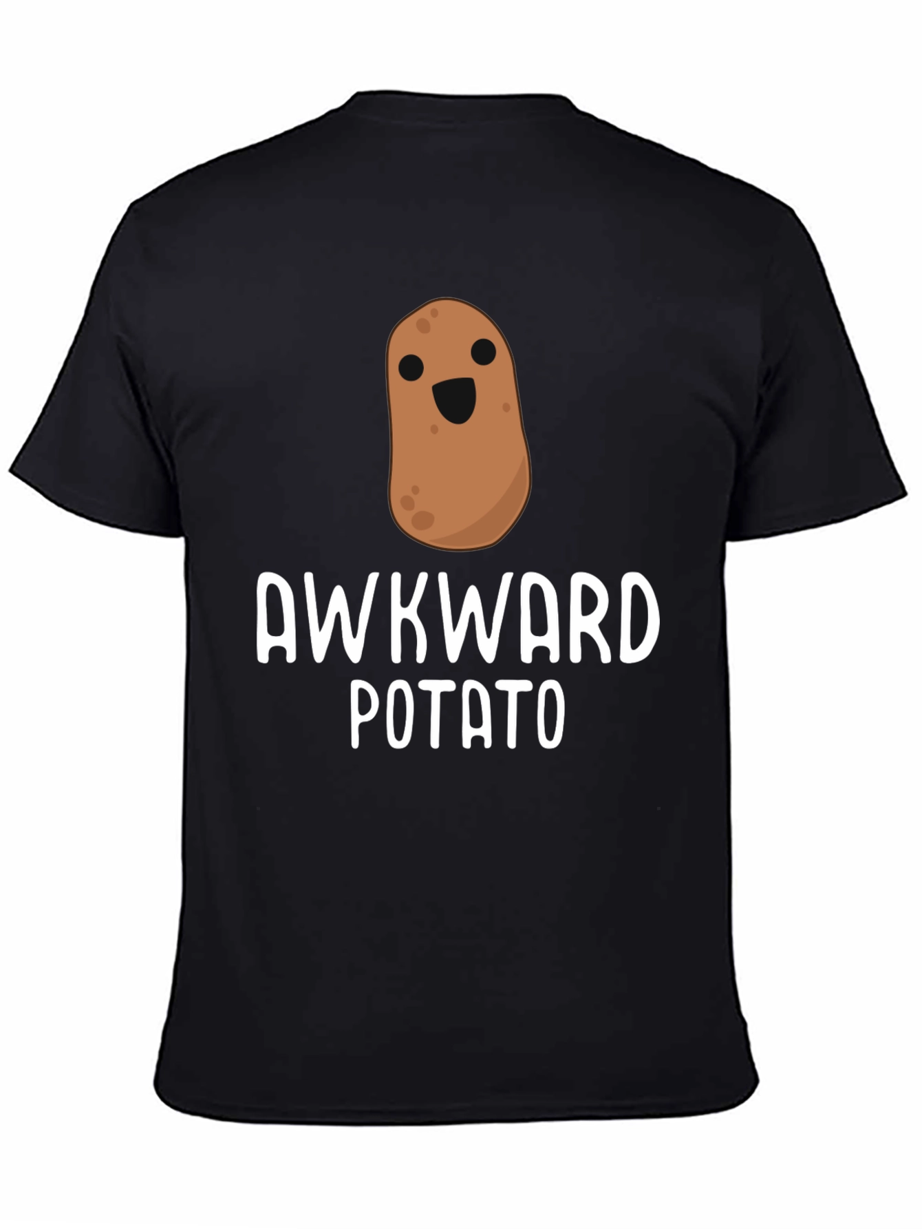 Black Awkward Potato Graphic T-Shirt - Unisex Black Tee view 4