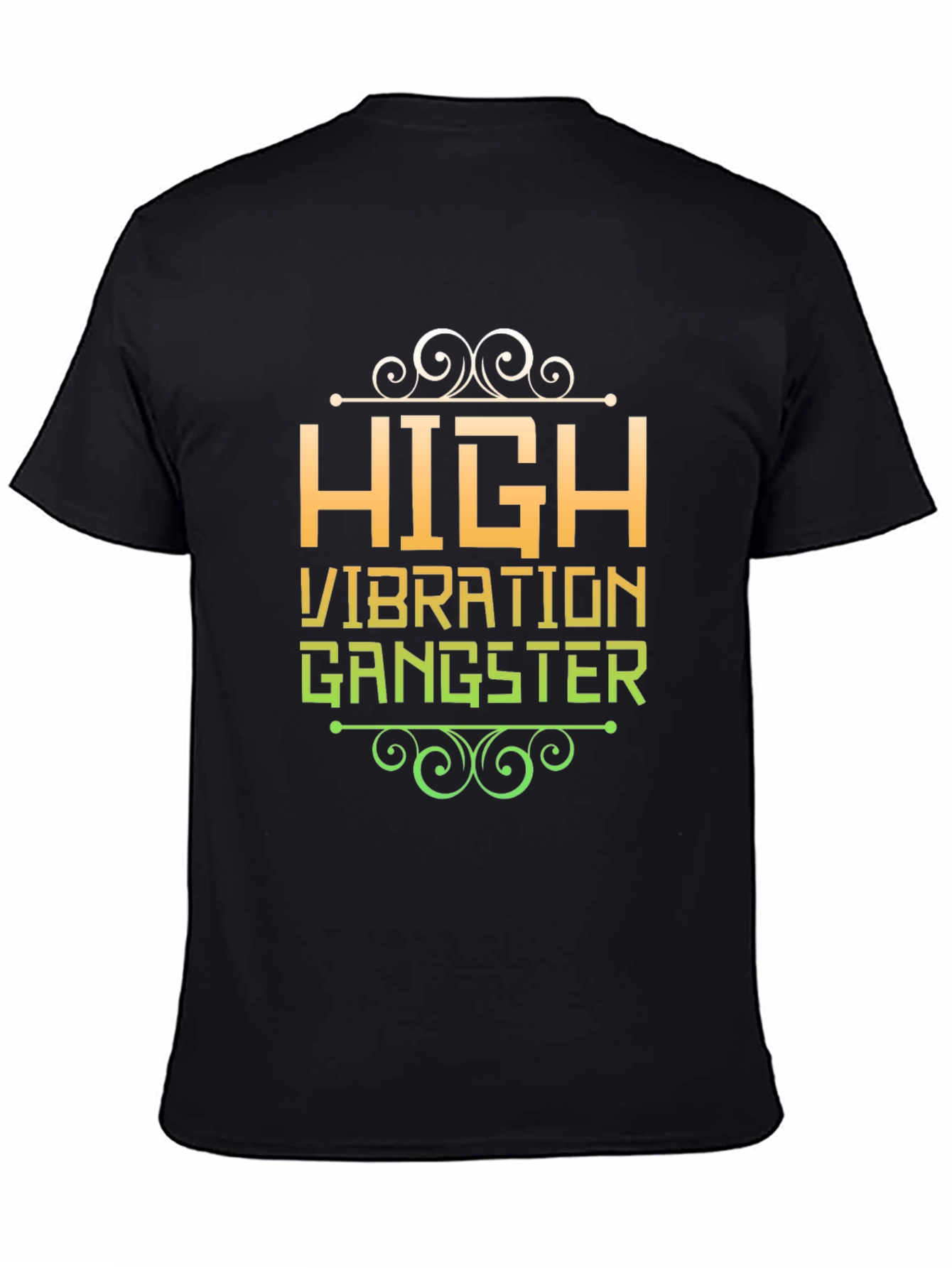 Black High Vibration Gangster Graphic Tee view 4
