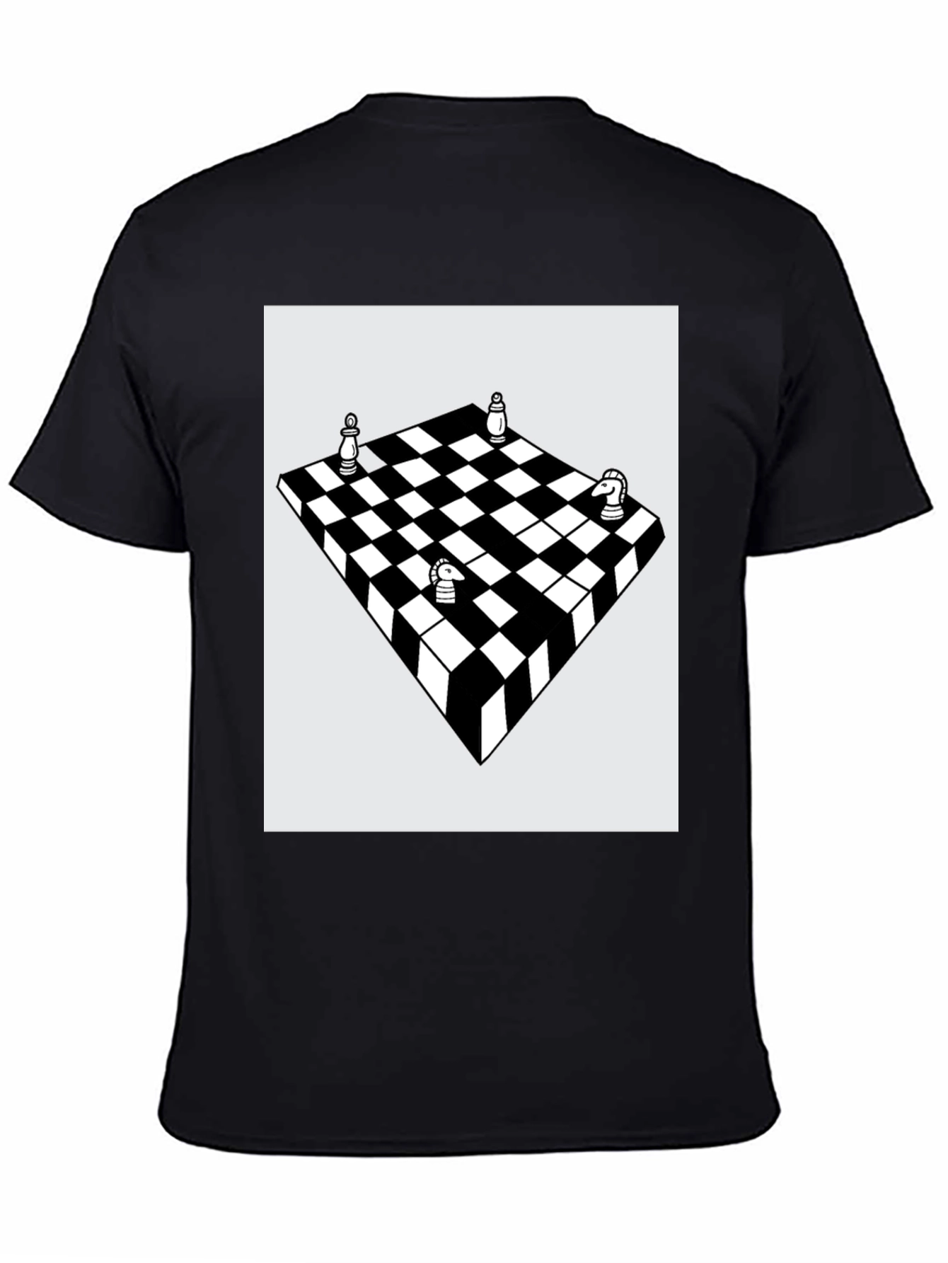 Black Chess Board Graphic Tee - Stylish Casual Wear view 4