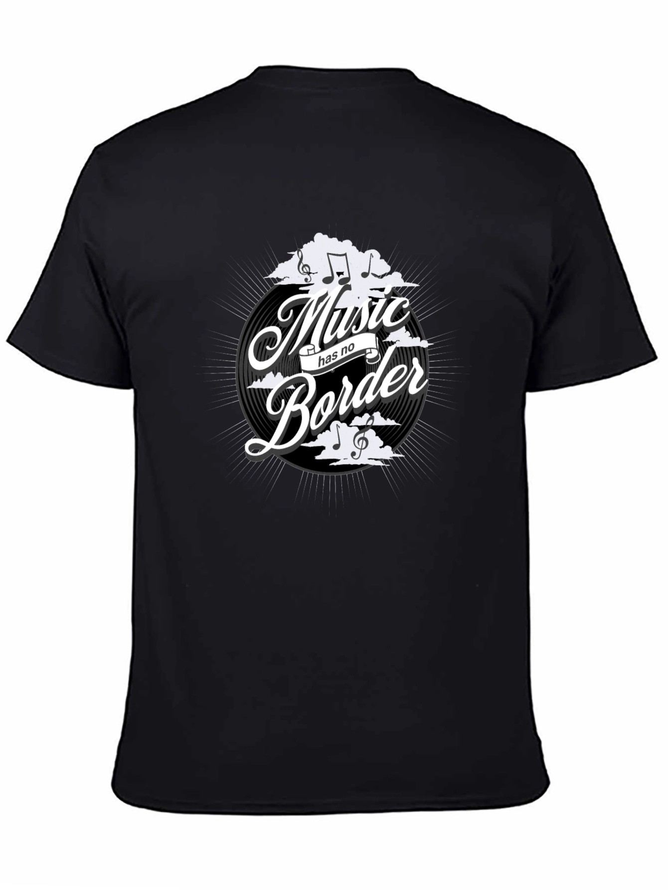 Black Music Has No Border Black Graphic Tee view 4