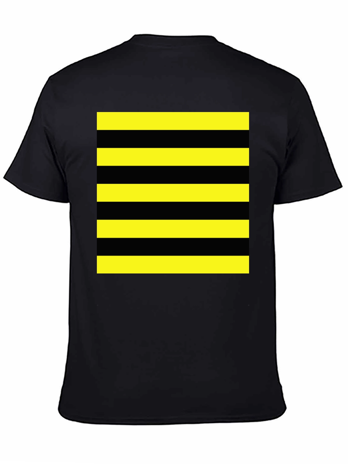 Black Striped Graphic Tee - Black and Yellow view 4