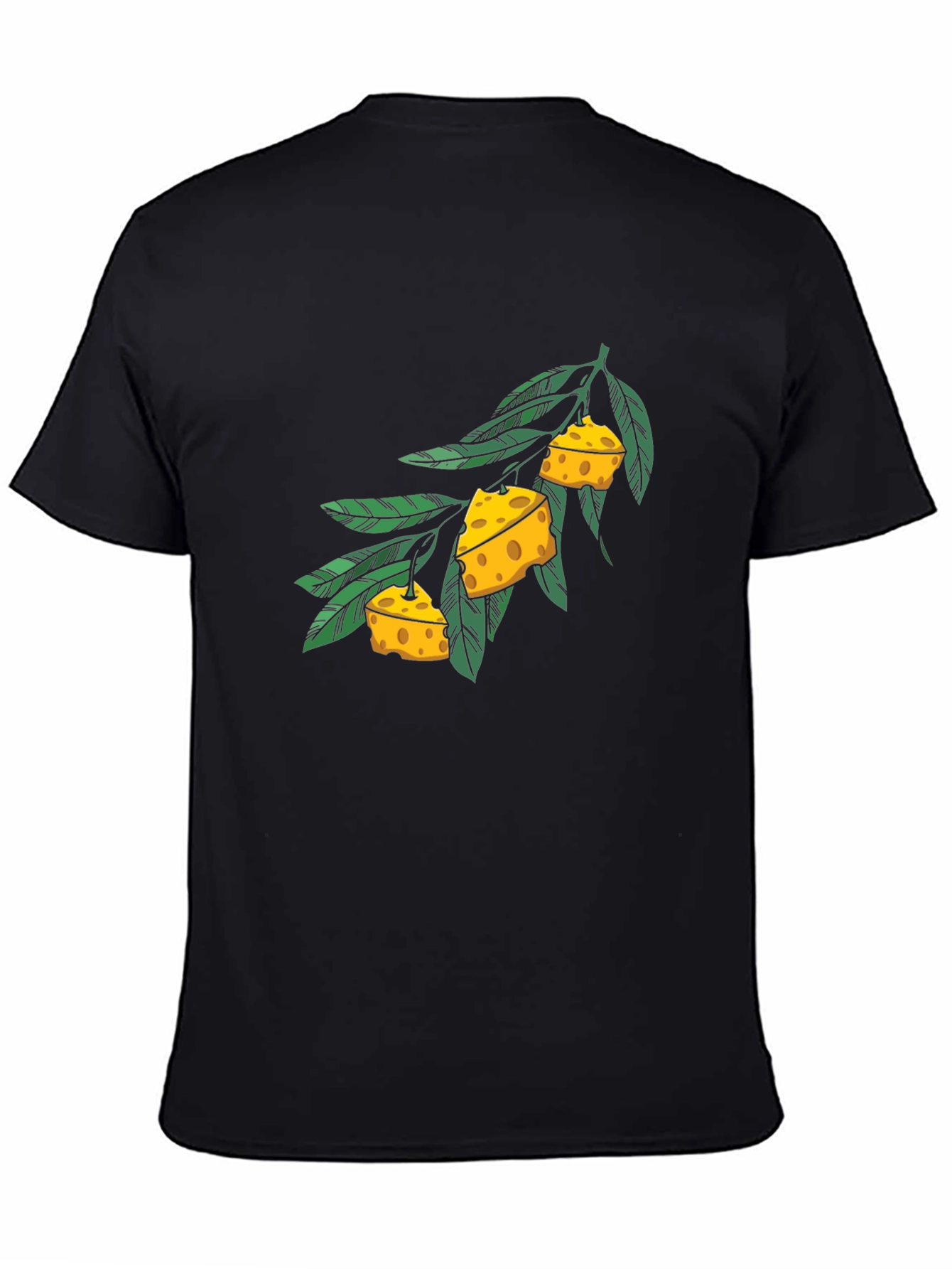 Cheese Branch Graphic Black T-Shirt - 4