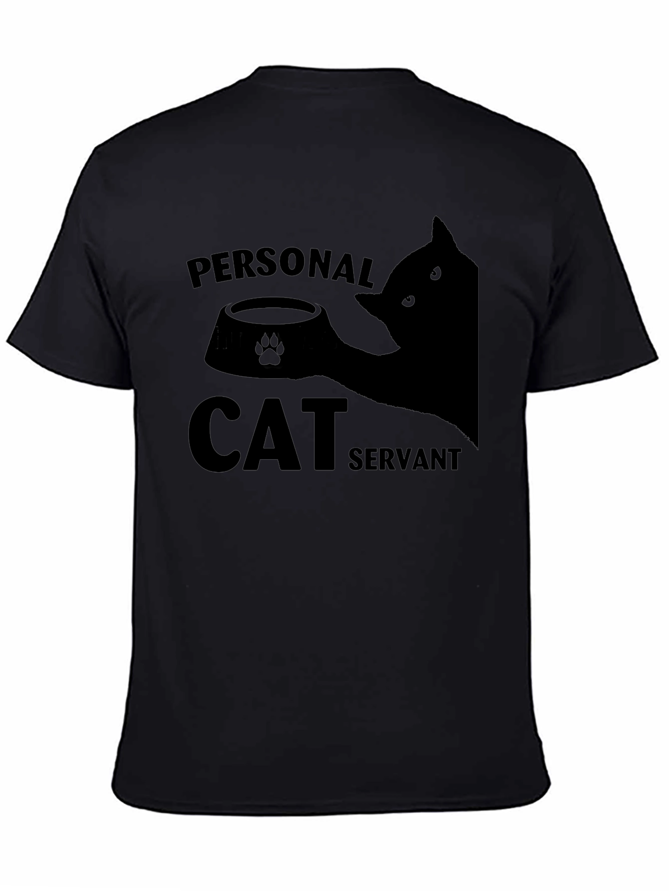Black Personal Cat Servant Graphic Tee view 4