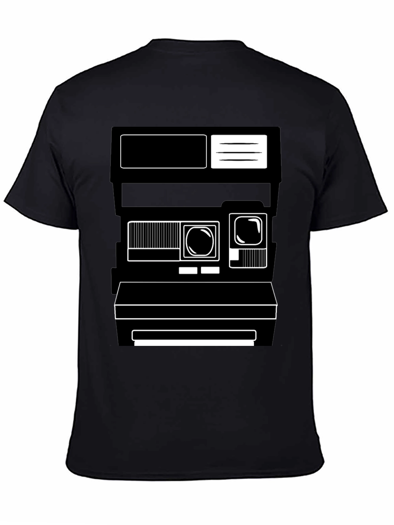 Black Retro Camera Graphic Tee - Unisex Black T-Shirt view 4