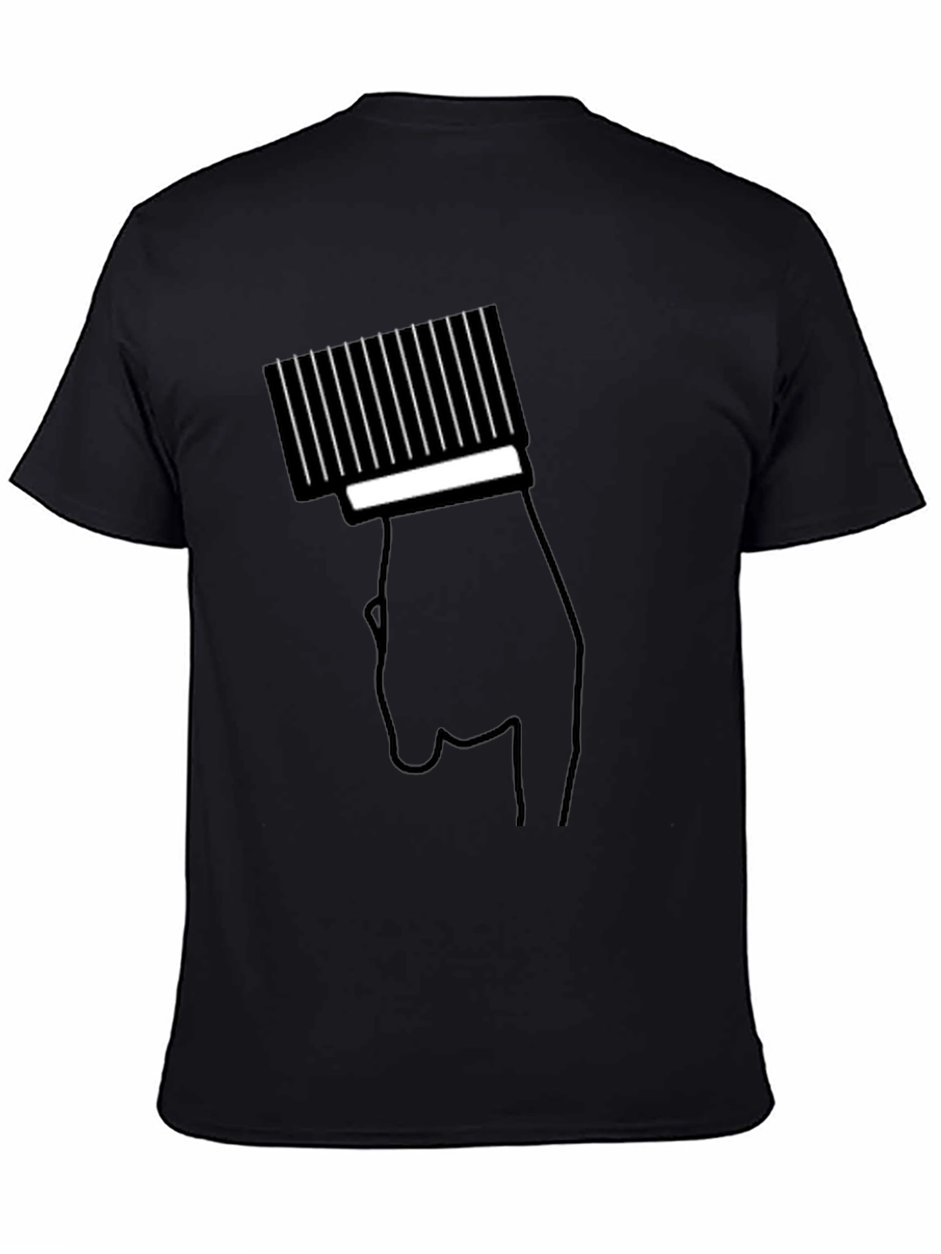 Modern Black T-Shirt with Hand & Barcode Graphic - 4