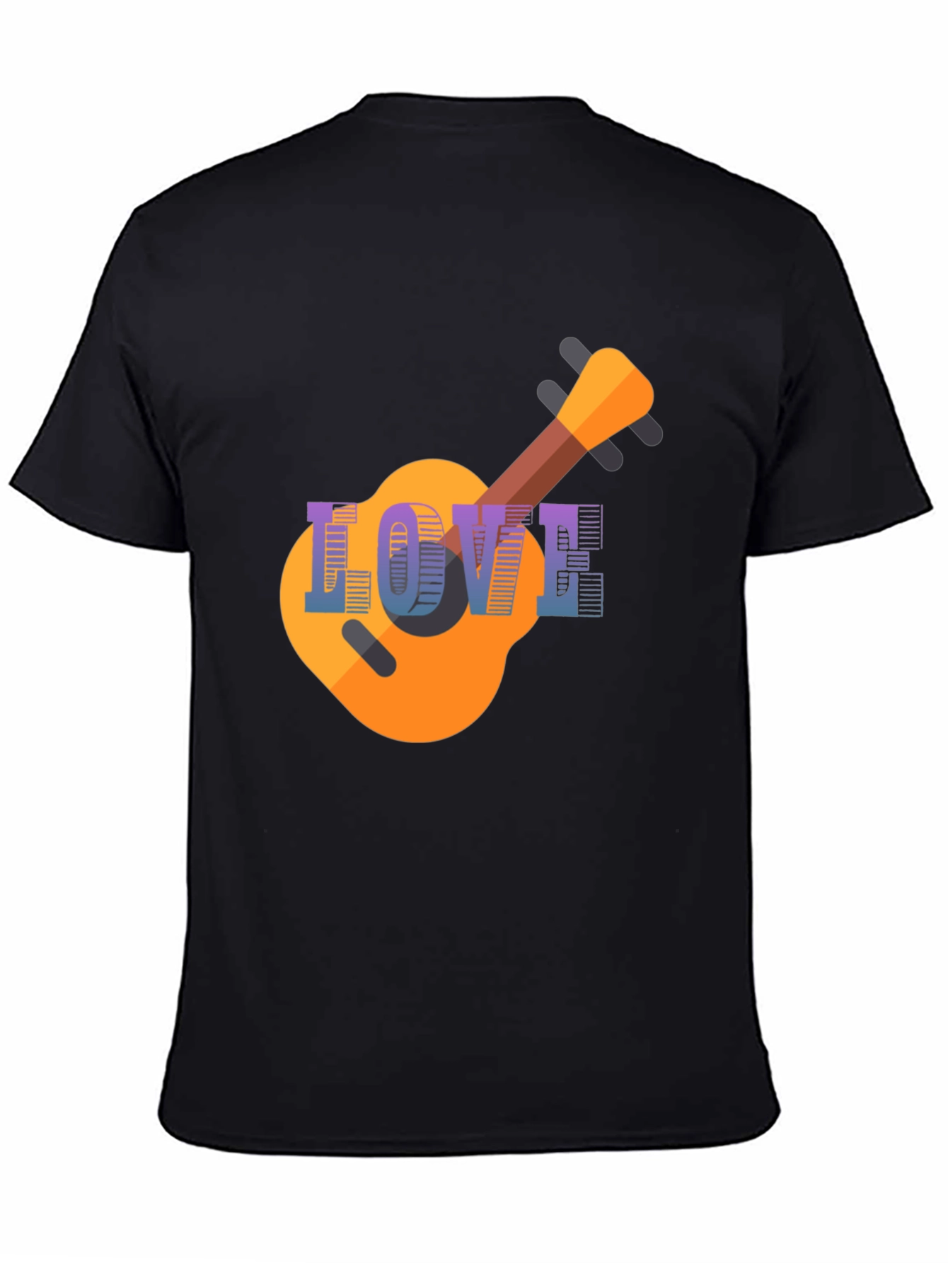 Black Love Guitar T-Shirt - Music Lover Tee view 4