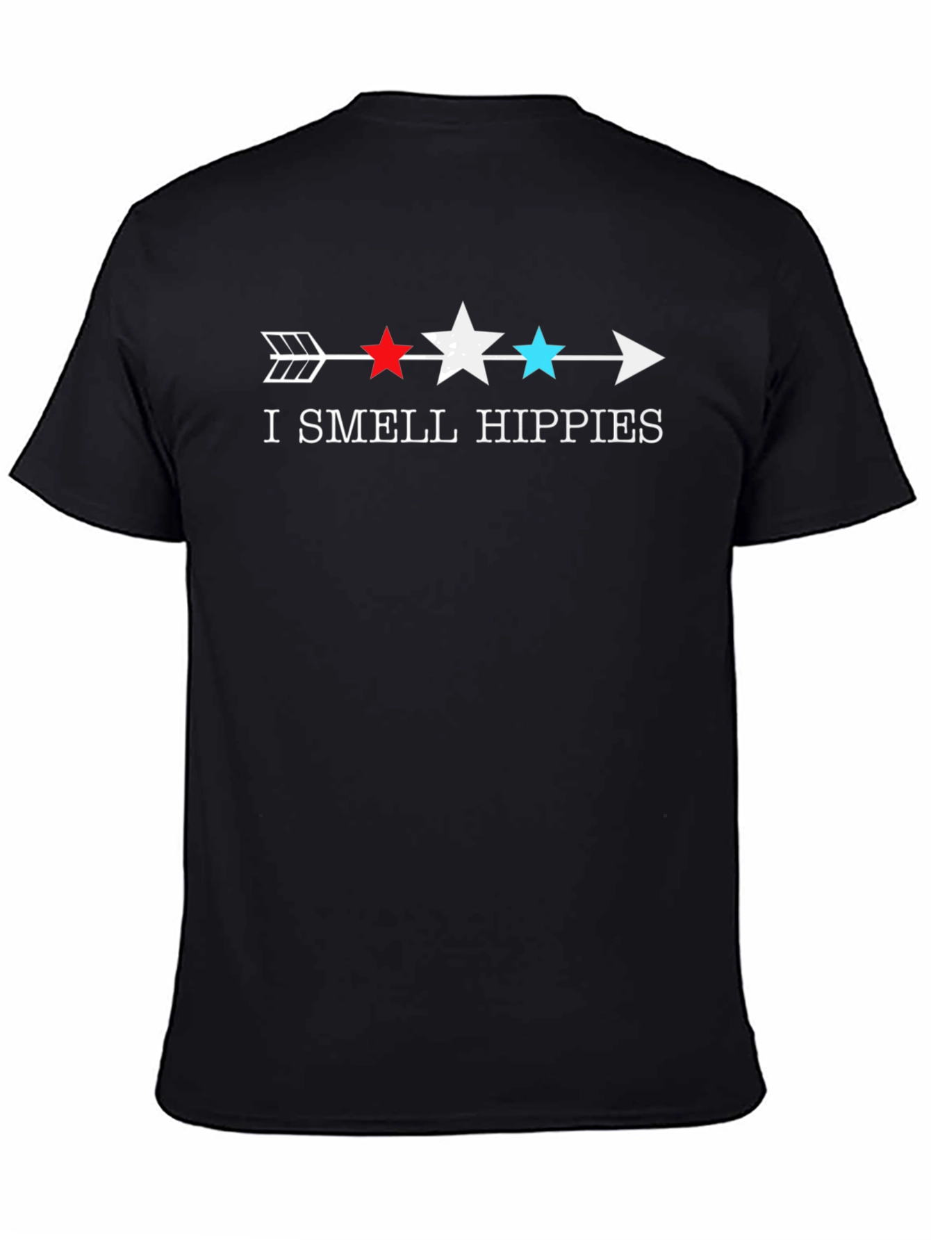 Black I Smell Hippies Graphic T-Shirt - Arrow & Stars view 4