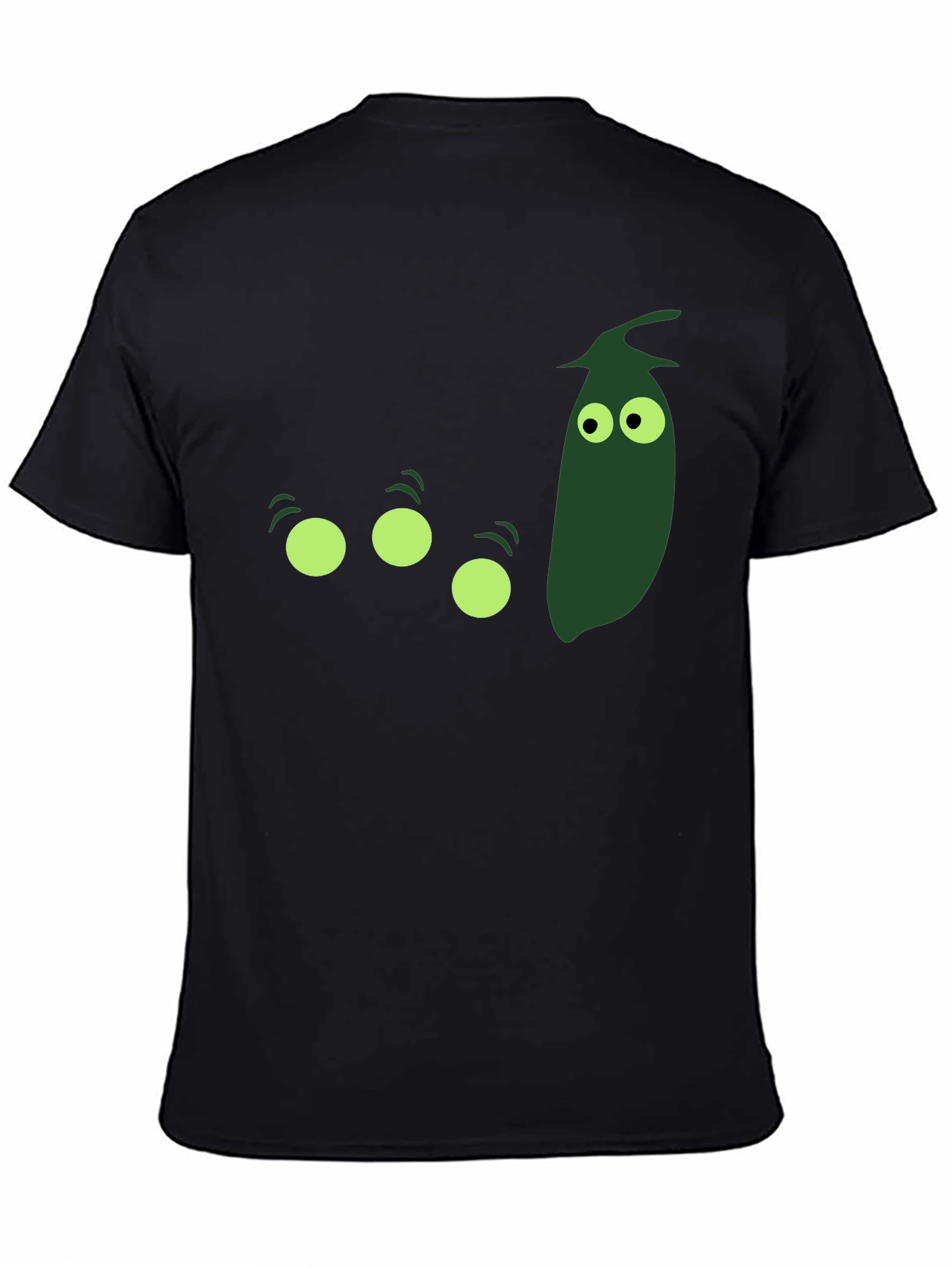 Black Funny Pea Pod T-Shirt - Men's Black Graphic Tee view 4