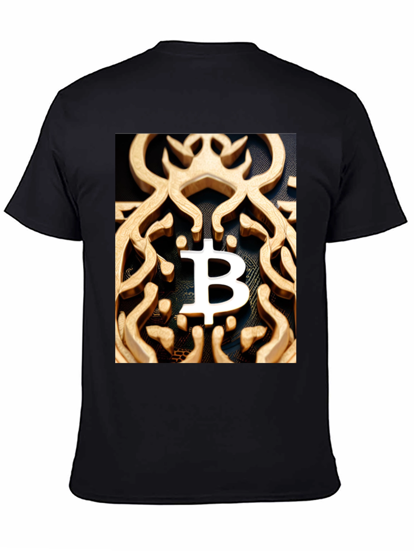 Black Bitcoin Ornate Tee - Crypto Fashion view 4