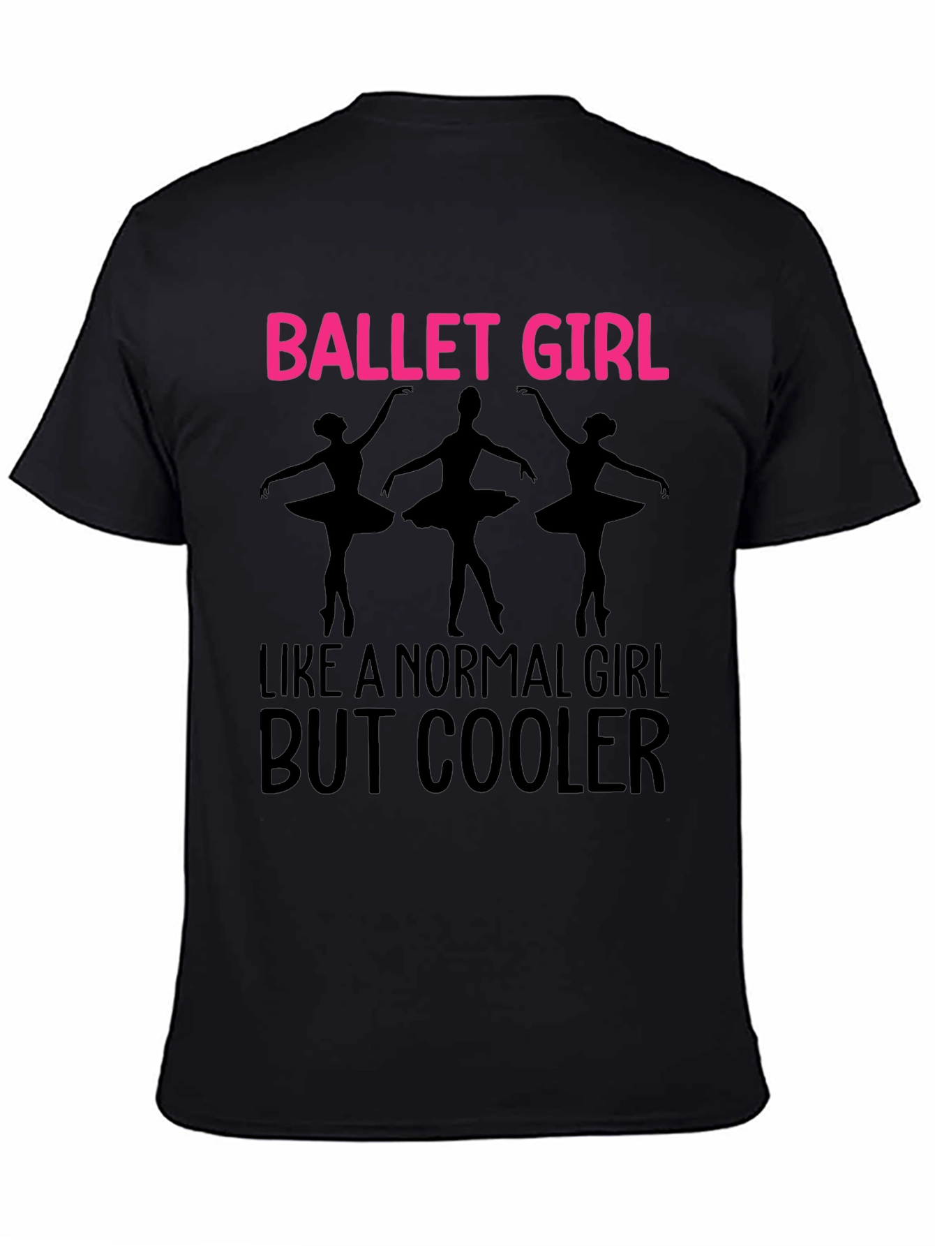 Black Ballet Girl T-Shirt - Dance Lover Tee view 4