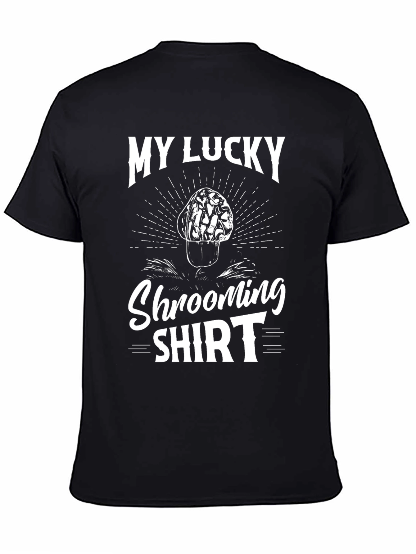 Black My Lucky Shrooming Shirt - Mushroom Hunter view 4