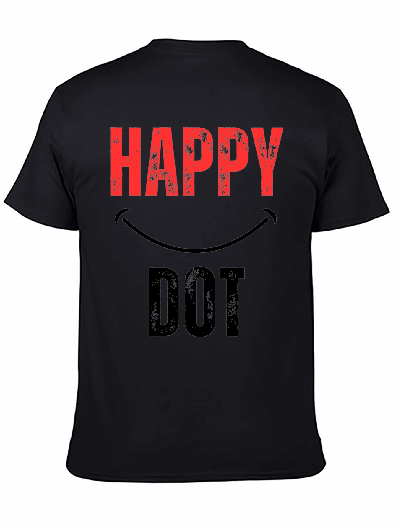 Black Happy Dot Graphic T-Shirt view 4