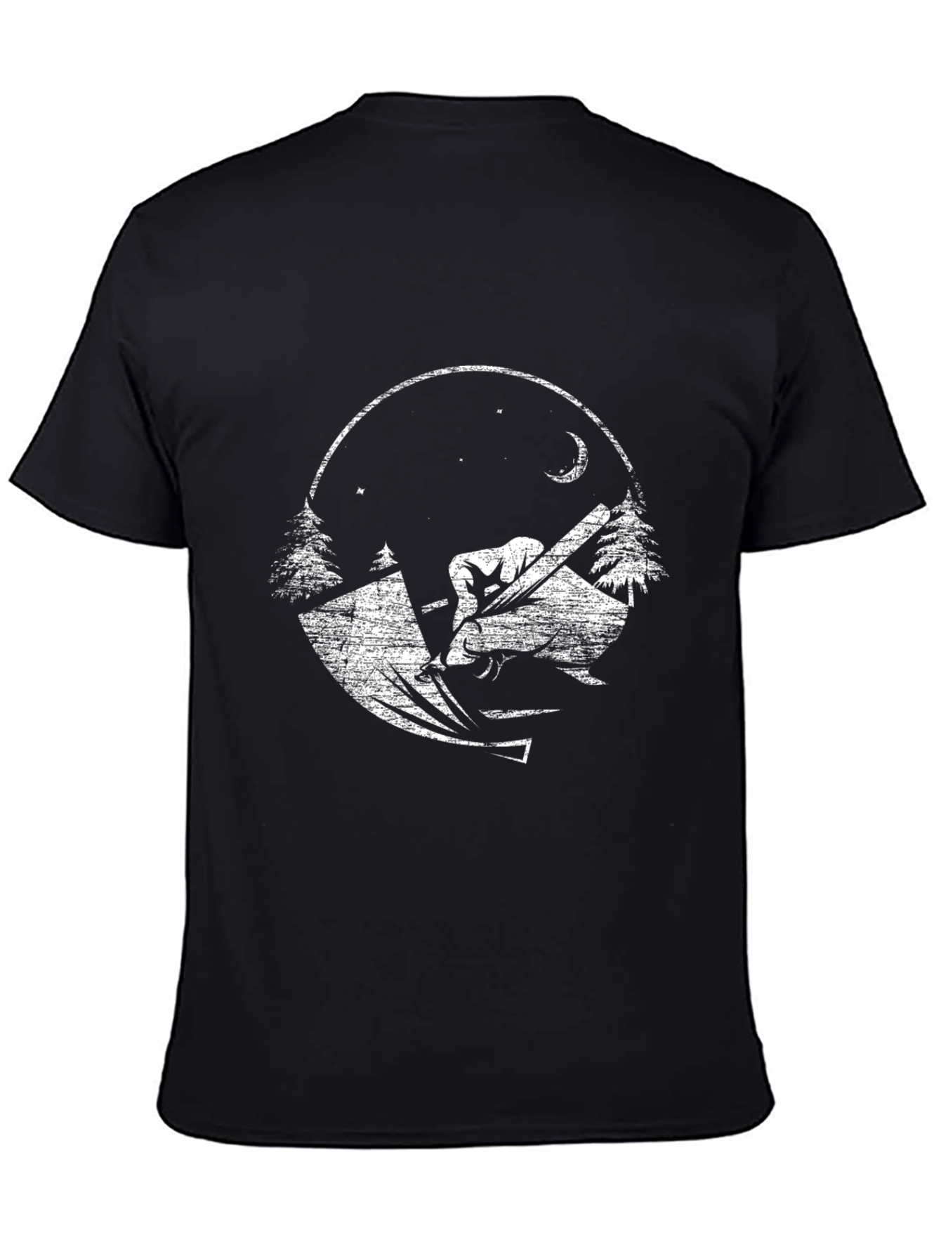 Black Night Woodworker Graphic T-Shirt view 4