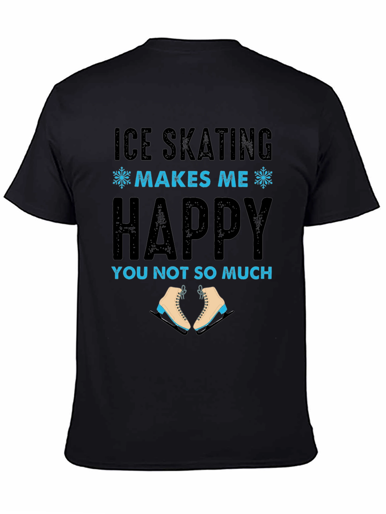 Black Ice Skating Makes Me Happy Tee view 4