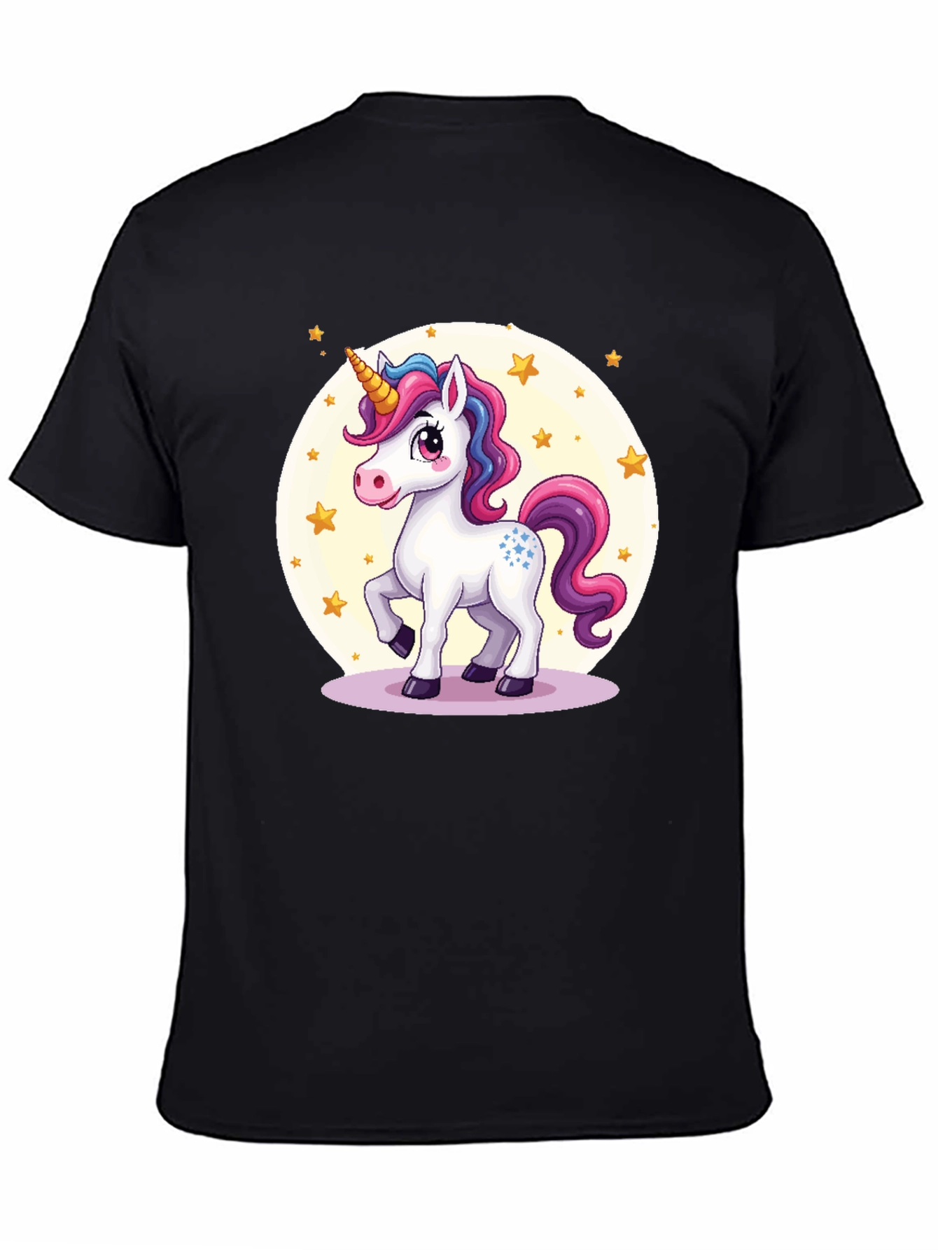 Black Unicorn Graphic Tee - Black Cotton Blend view 4