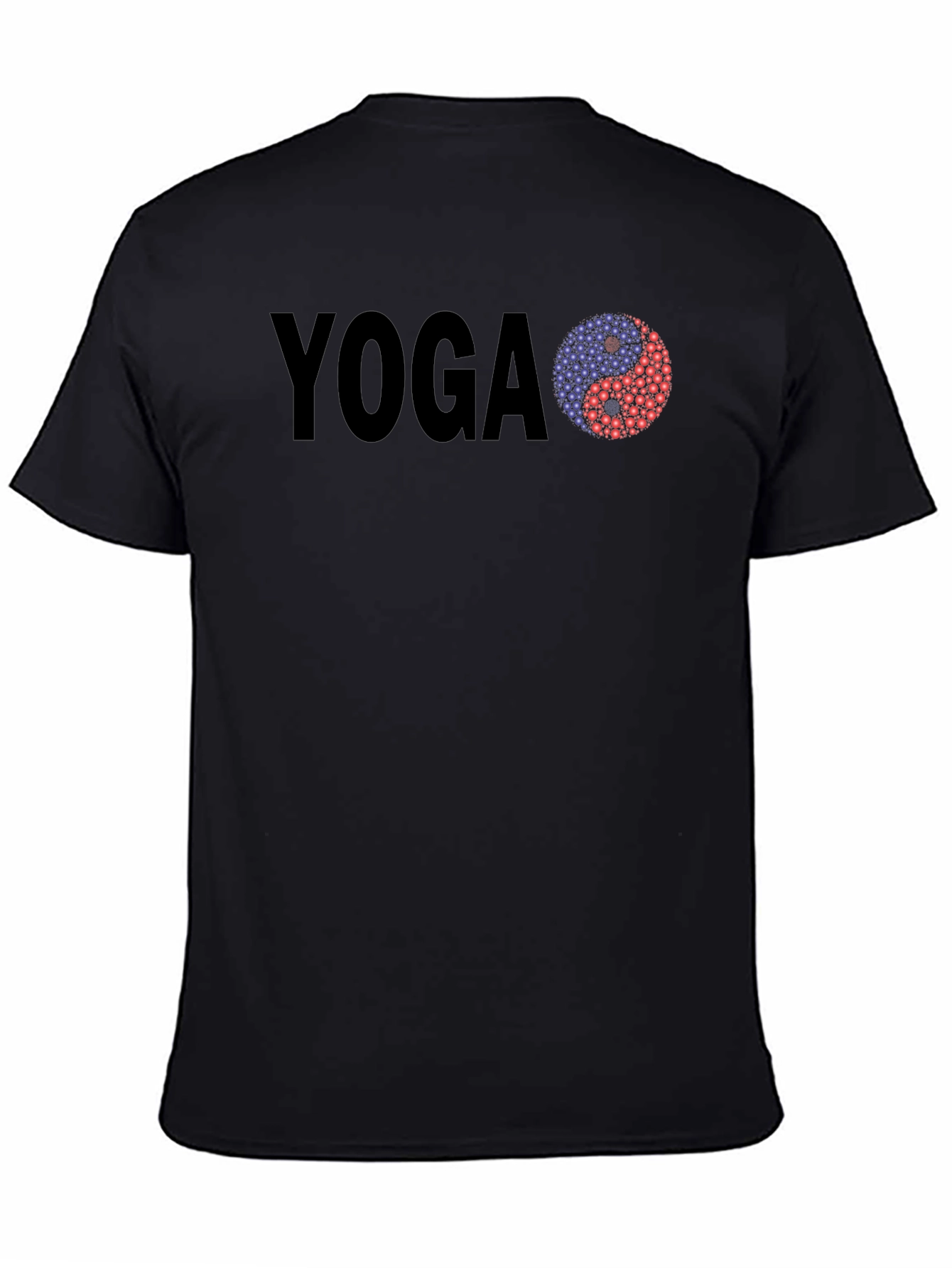 Black Yoga Yin Yang T-Shirt - Relaxed Fit view 4