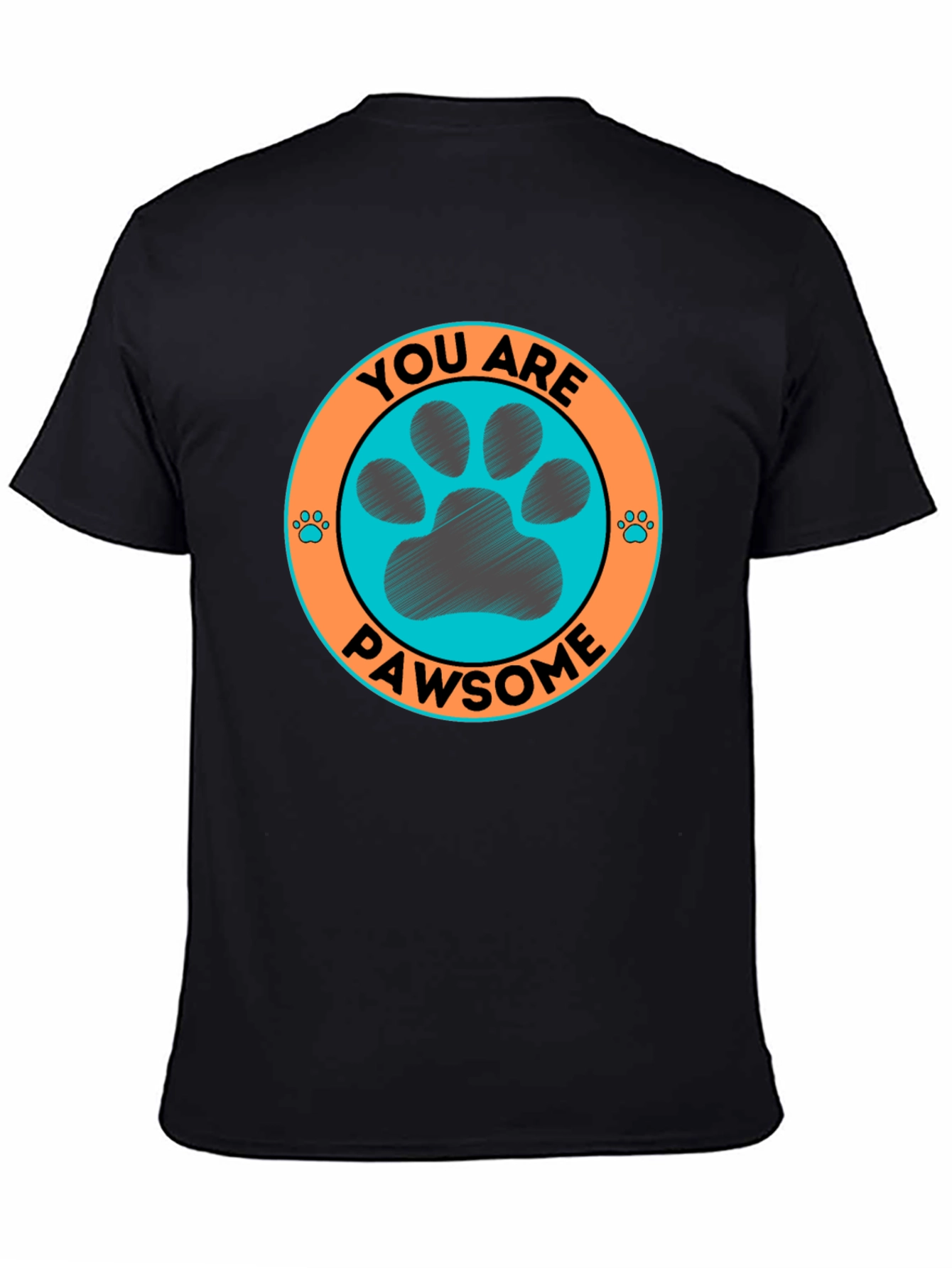 Black Pawsome Graphic Tee - Dog Lover T-Shirt view 4