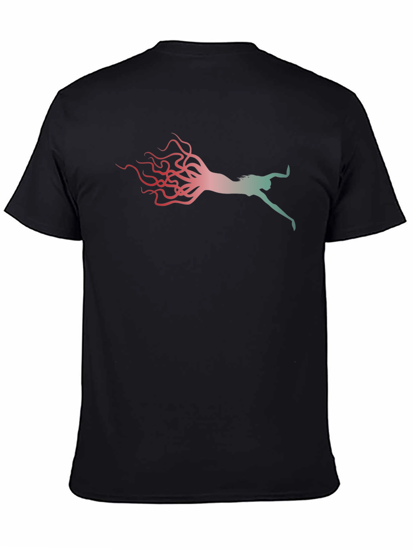 Black Stylish Black Tee with Figure Graphic view 4