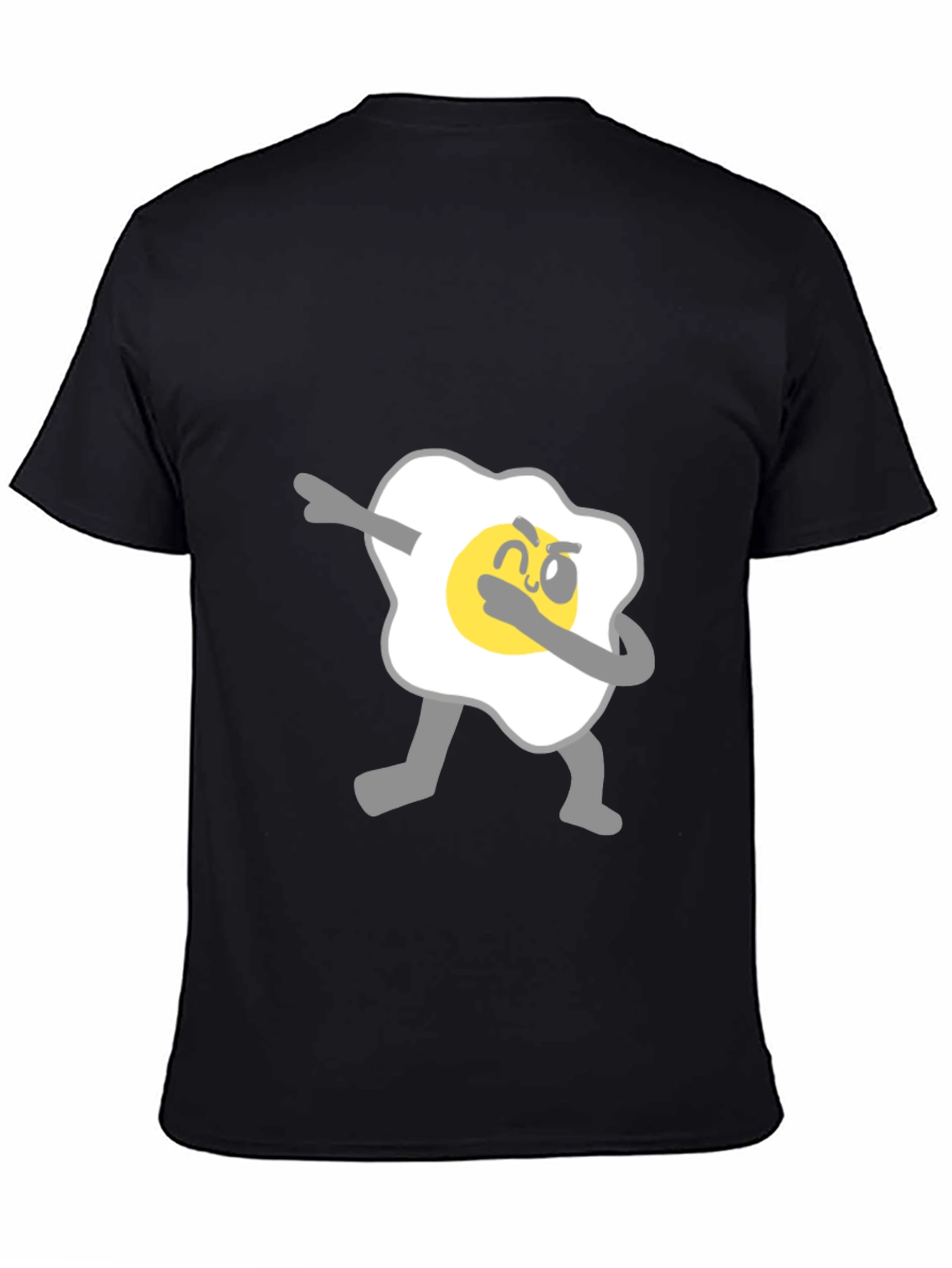 Black Dabbing Egg Graphic Tee - Cool & Casual Black T-Shirt view 4