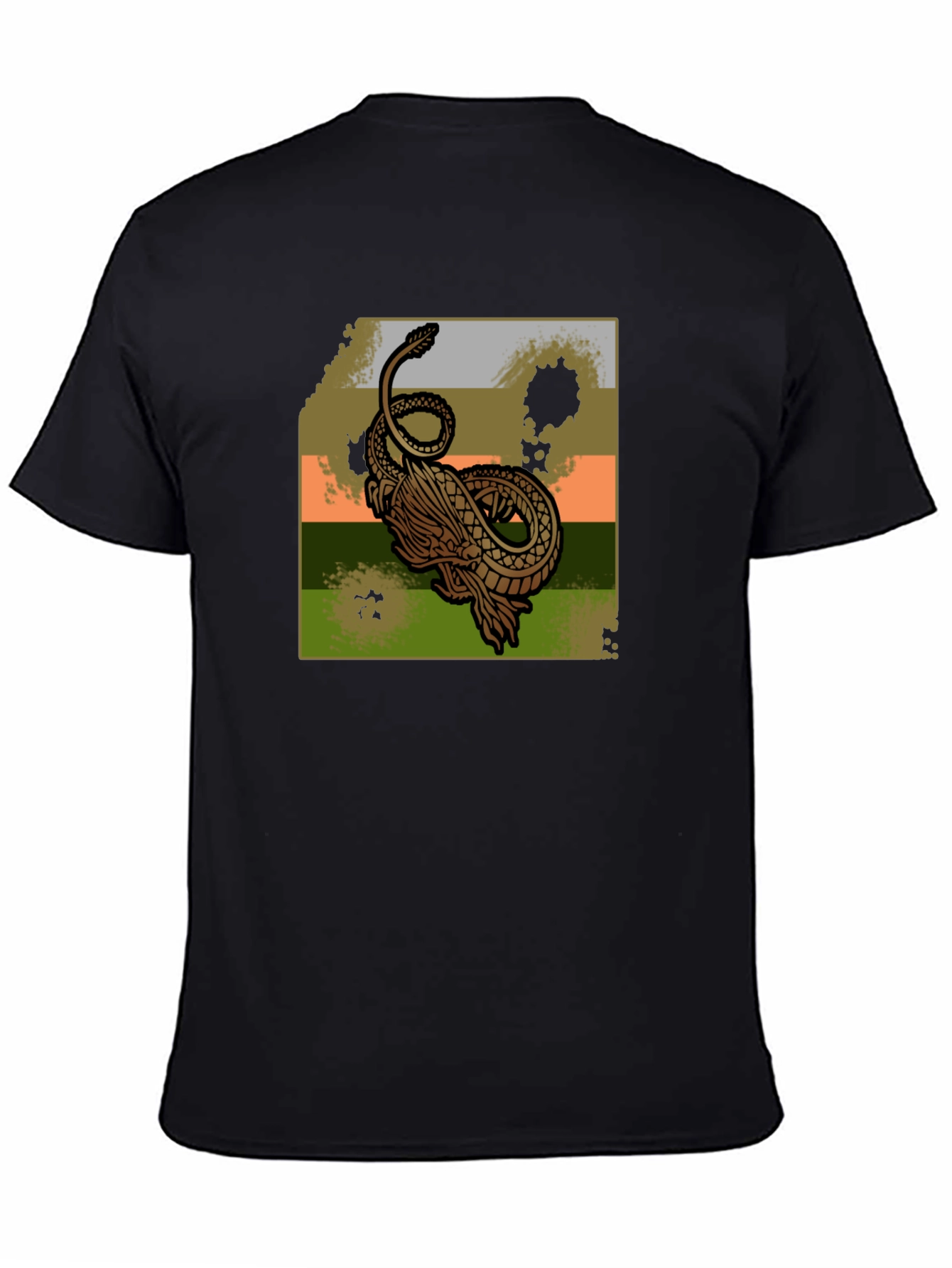 Black Dragon Graphic Print Black T-Shirt view 4