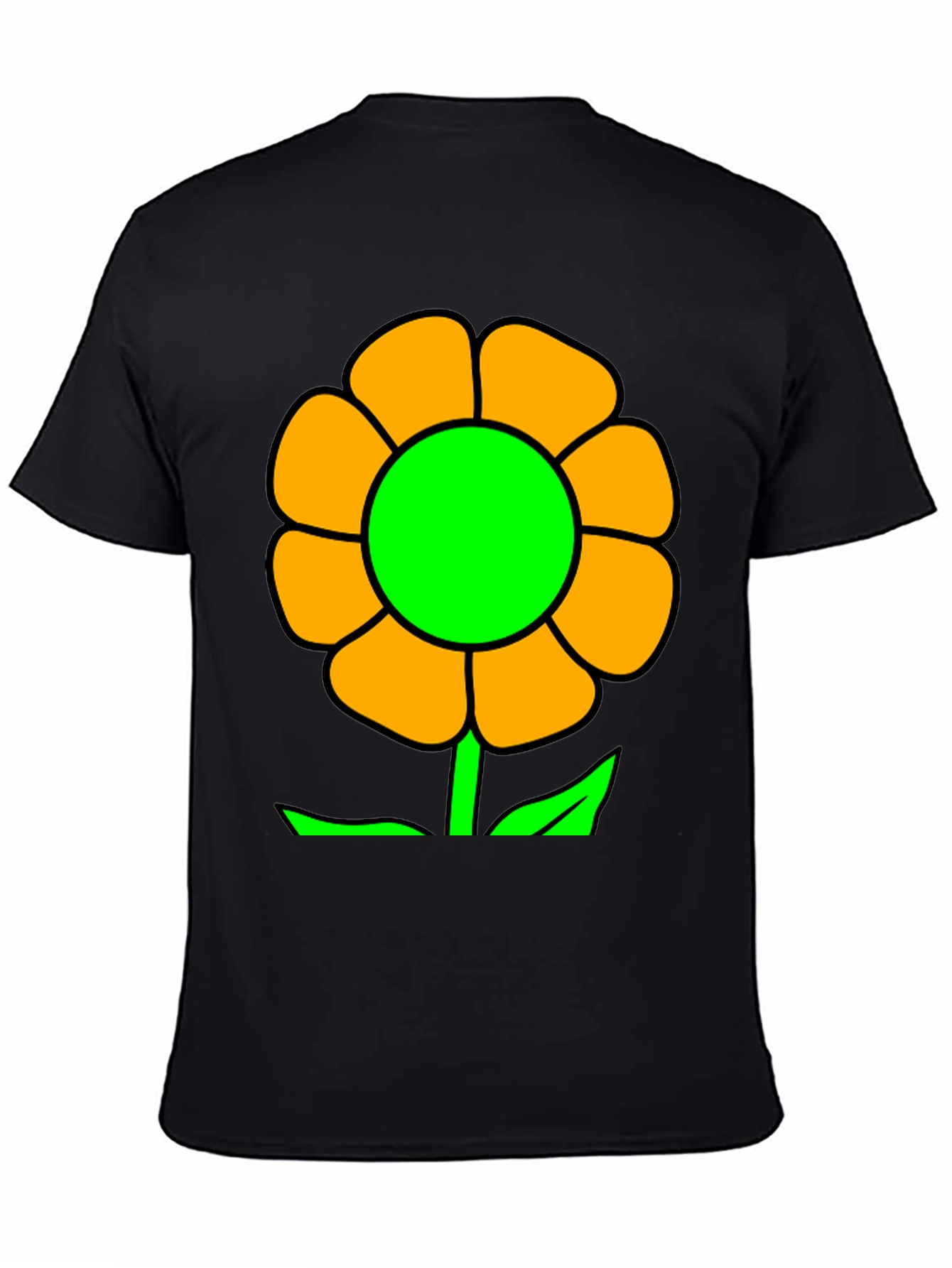 Black Vibrant Flower Graphic T-Shirt - Black view 4