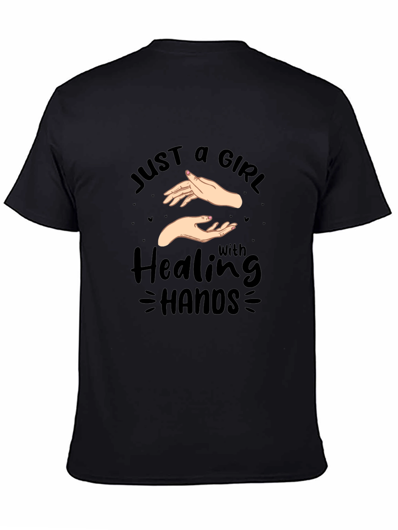 Black Healing Hands Graphic Tee - Black Cotton Shirt view 4