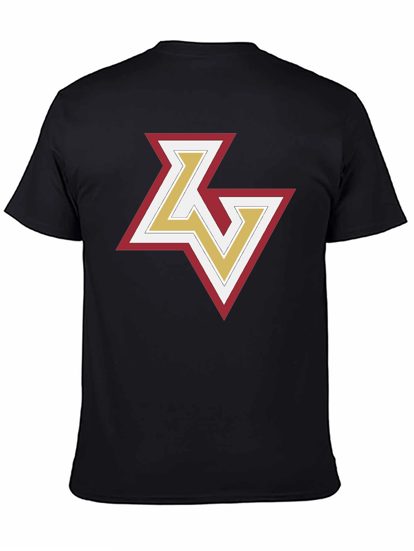 Black Stylish Black T-Shirt with Geometric Logo view 4