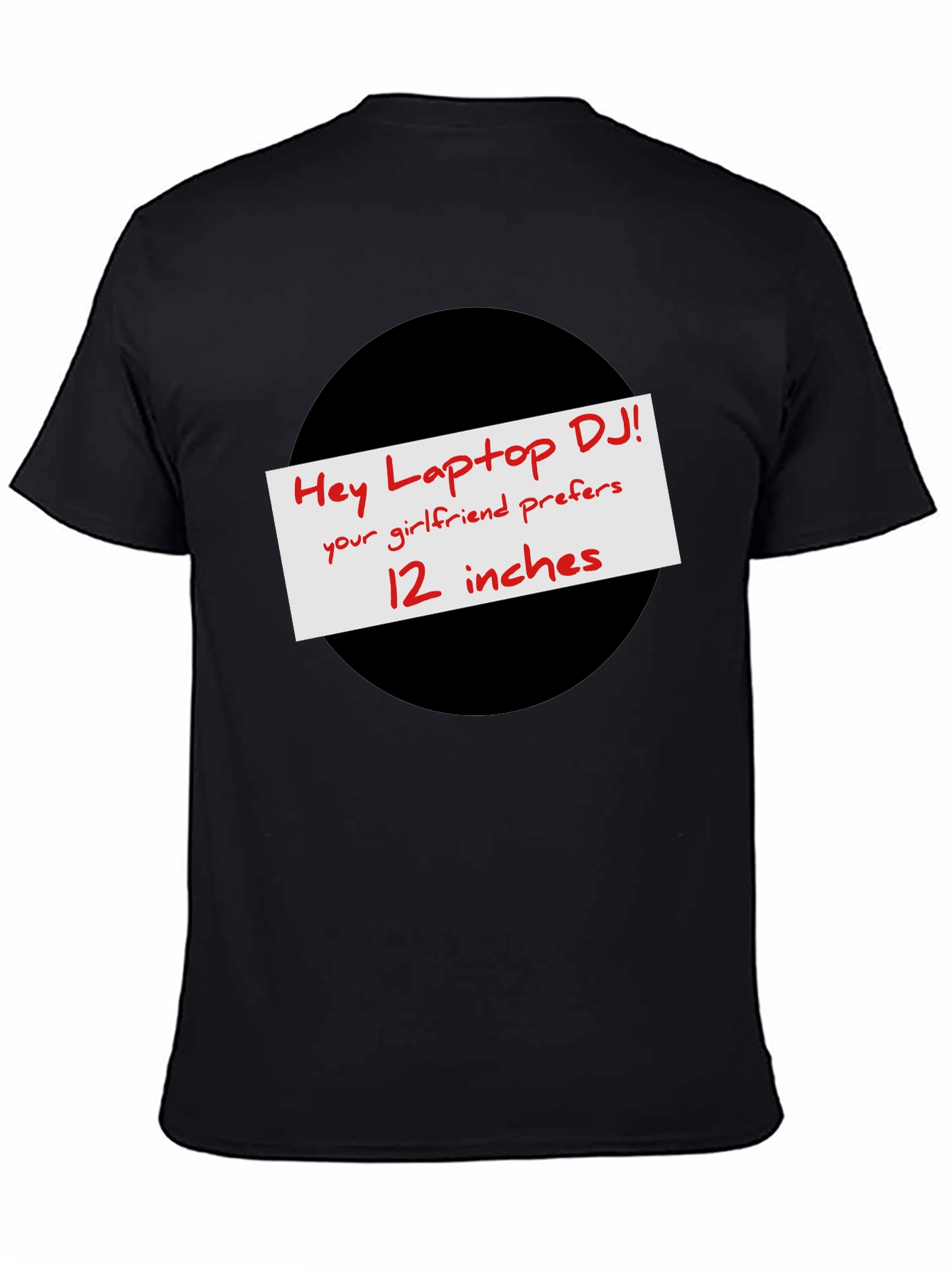 Black Hey Laptop DJ! Humor Tee view 4