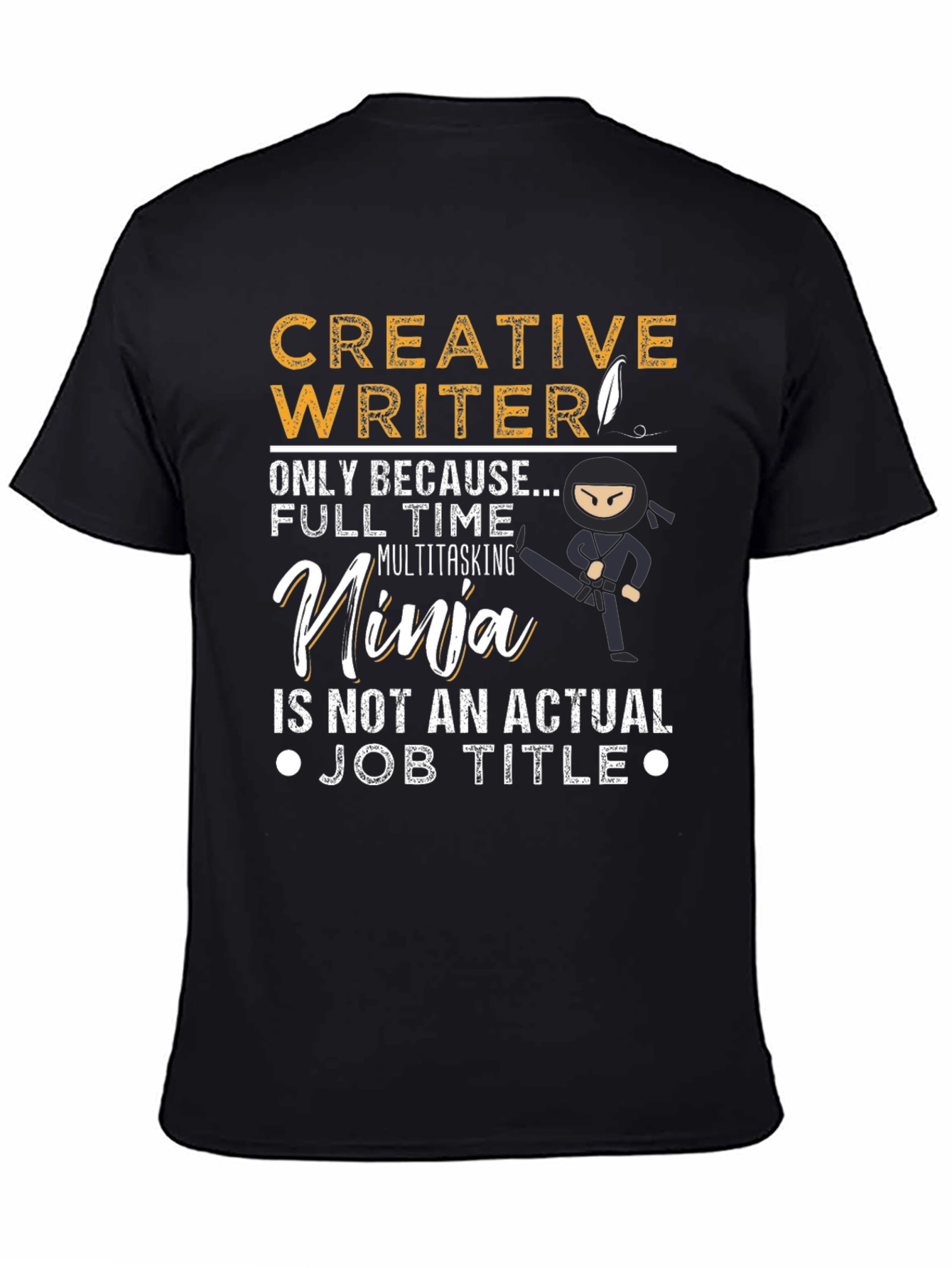 Black Creative Writer Ninja Graphic Tee view 4
