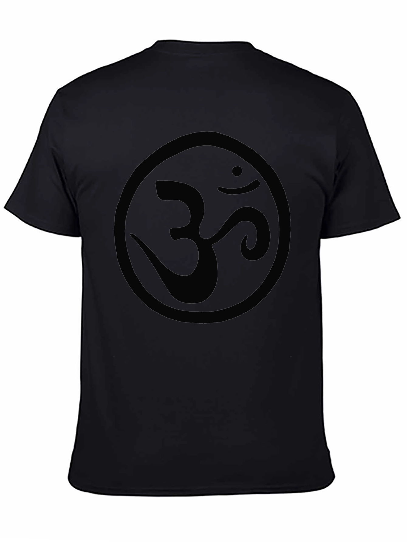 Black Men's Black Om Symbol Graphic T-Shirt view 4