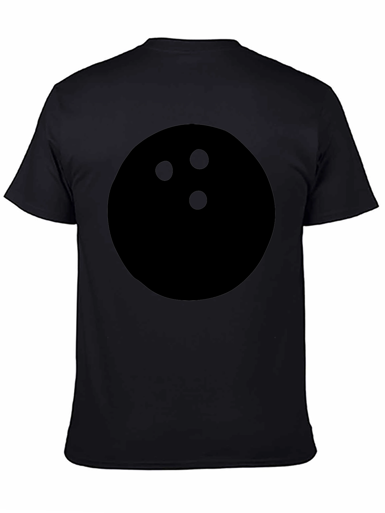 Black Bowling Ball Graphic Tee - Casual Black T-Shirt view 4