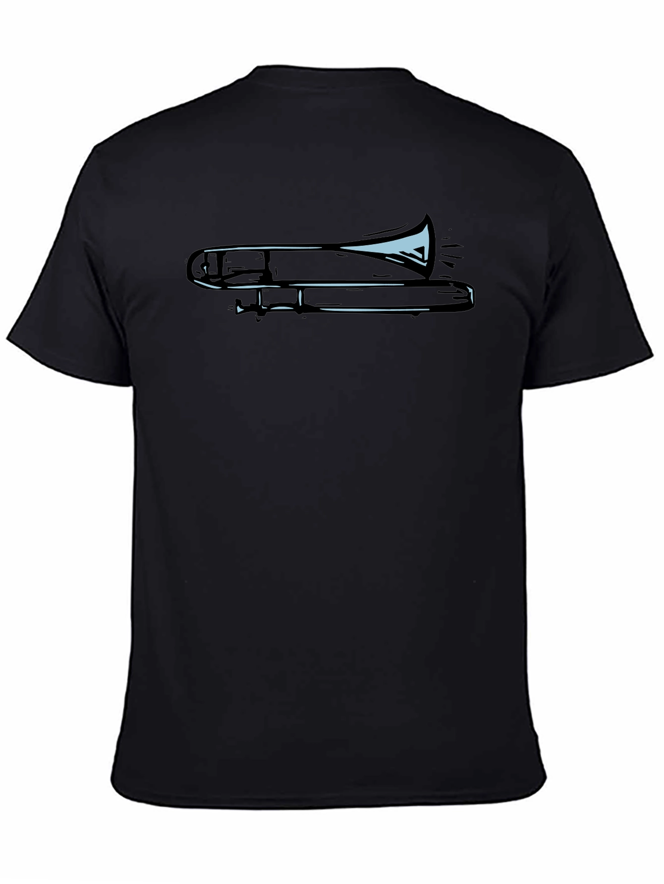 Black Trombone Graphic Tee - Cool Musician Shirt view 4