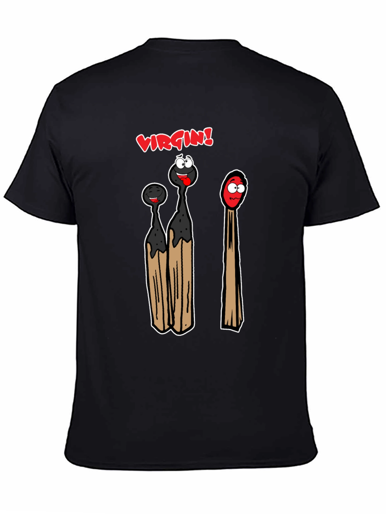 Black Virgin Match T-Shirt - Funny Adult Humor Tee view 4