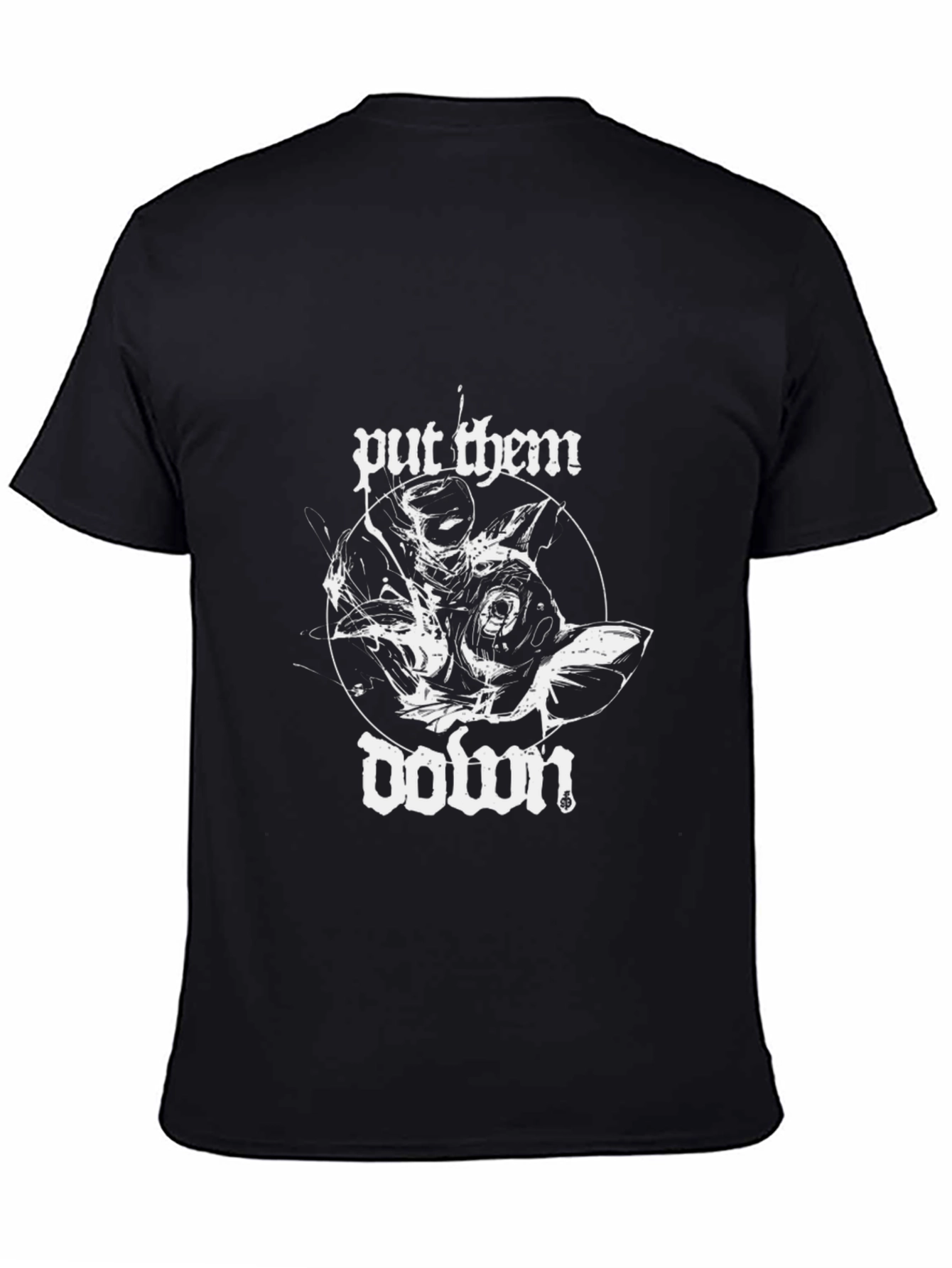 Black Put Them Down Graphic Tee - Black Cotton Blend view 4