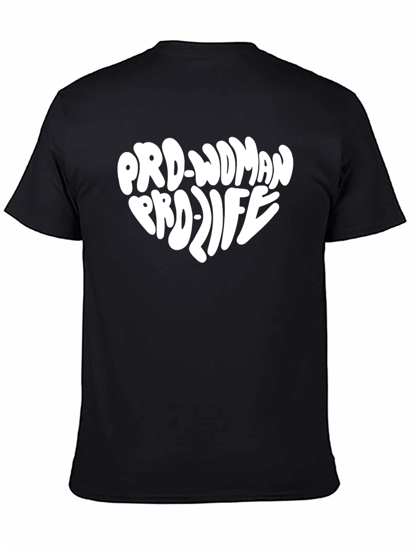 Black Pro-Woman Pro-Life Heart Graphic T-Shirt view 4