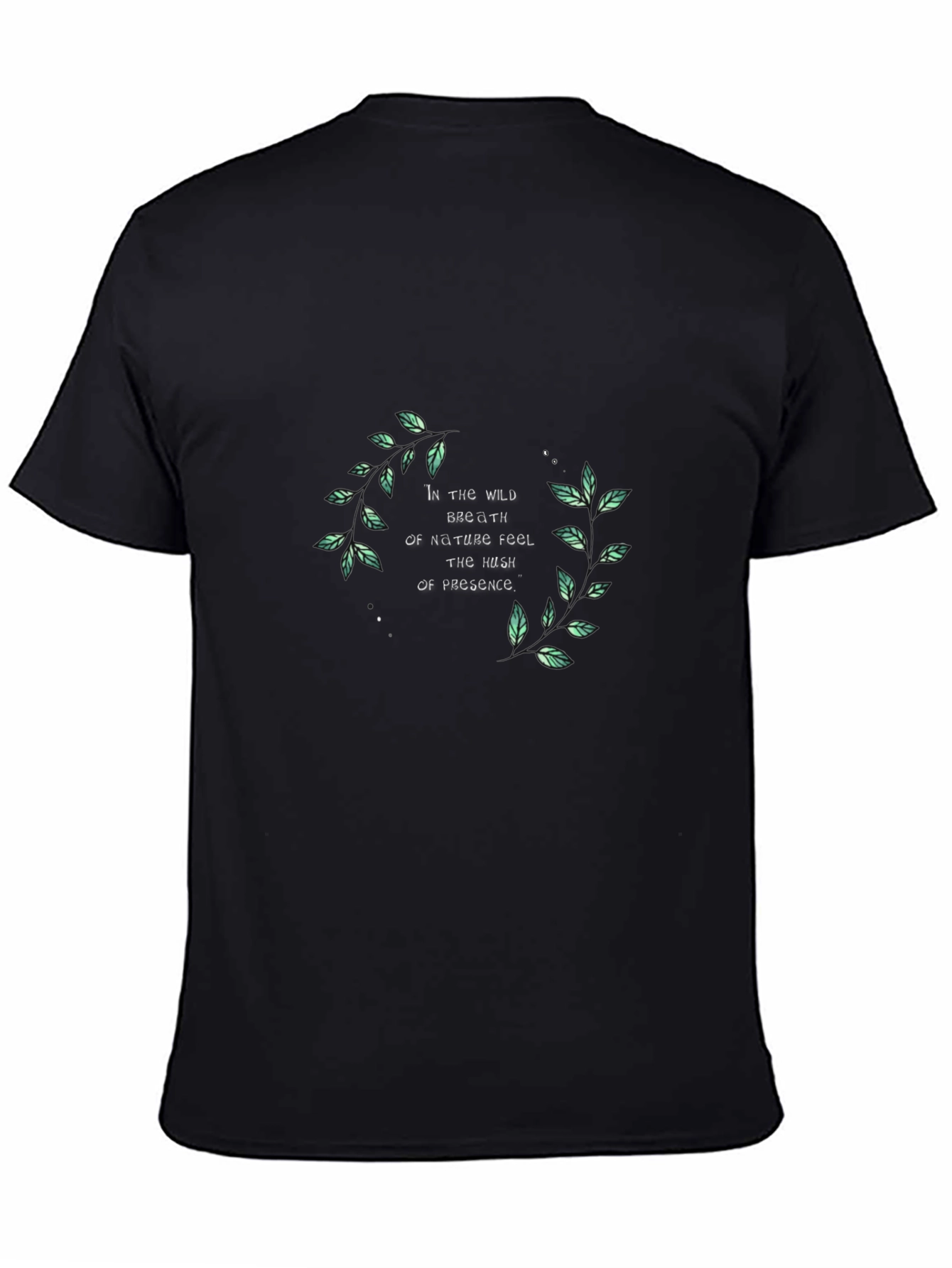 Black Nature-Inspired Tee: Wild Breath, High Presence view 4