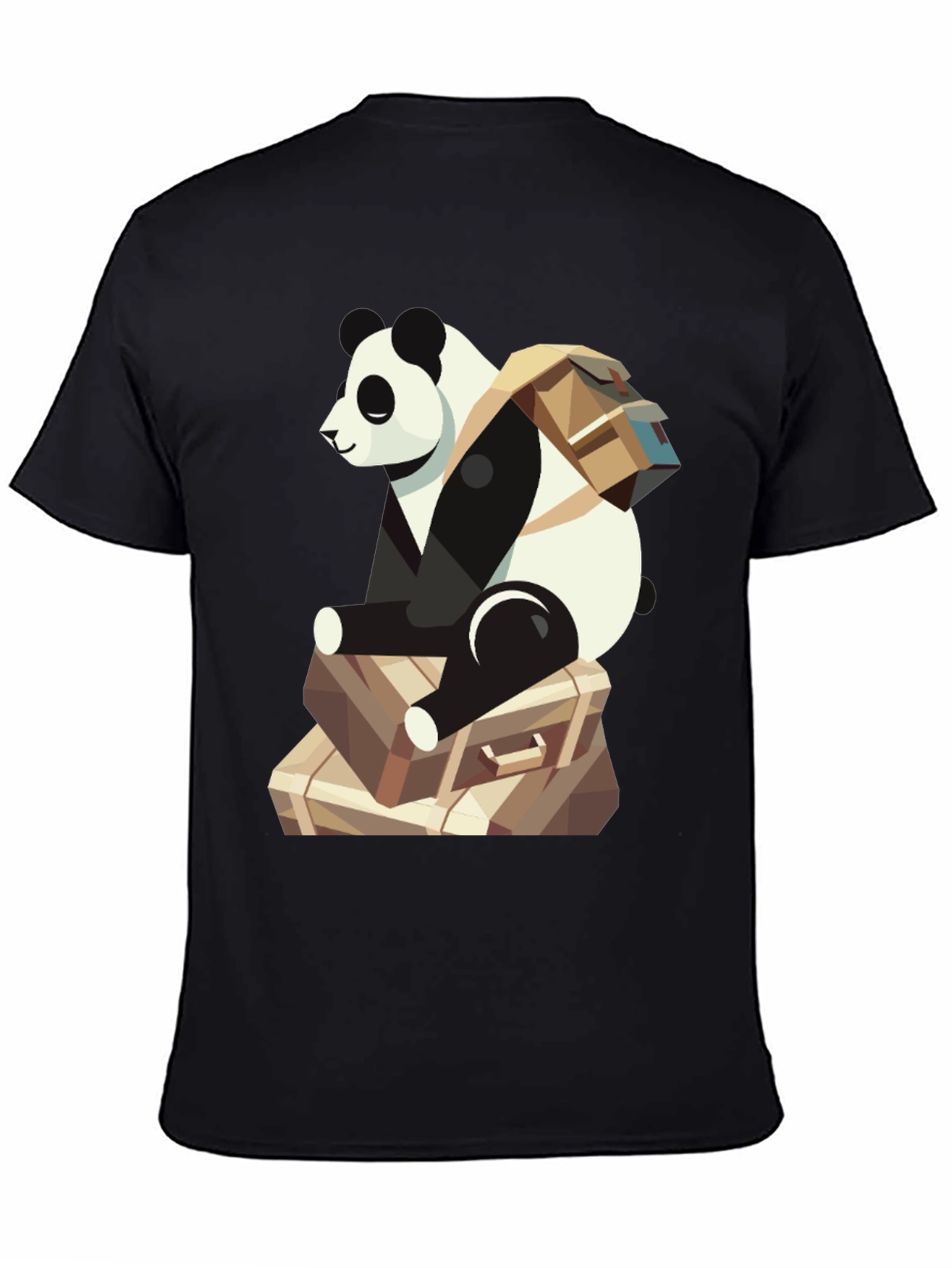 Panda Traveler T-Shirt - Bear with Luggage Graphic Tee - 4