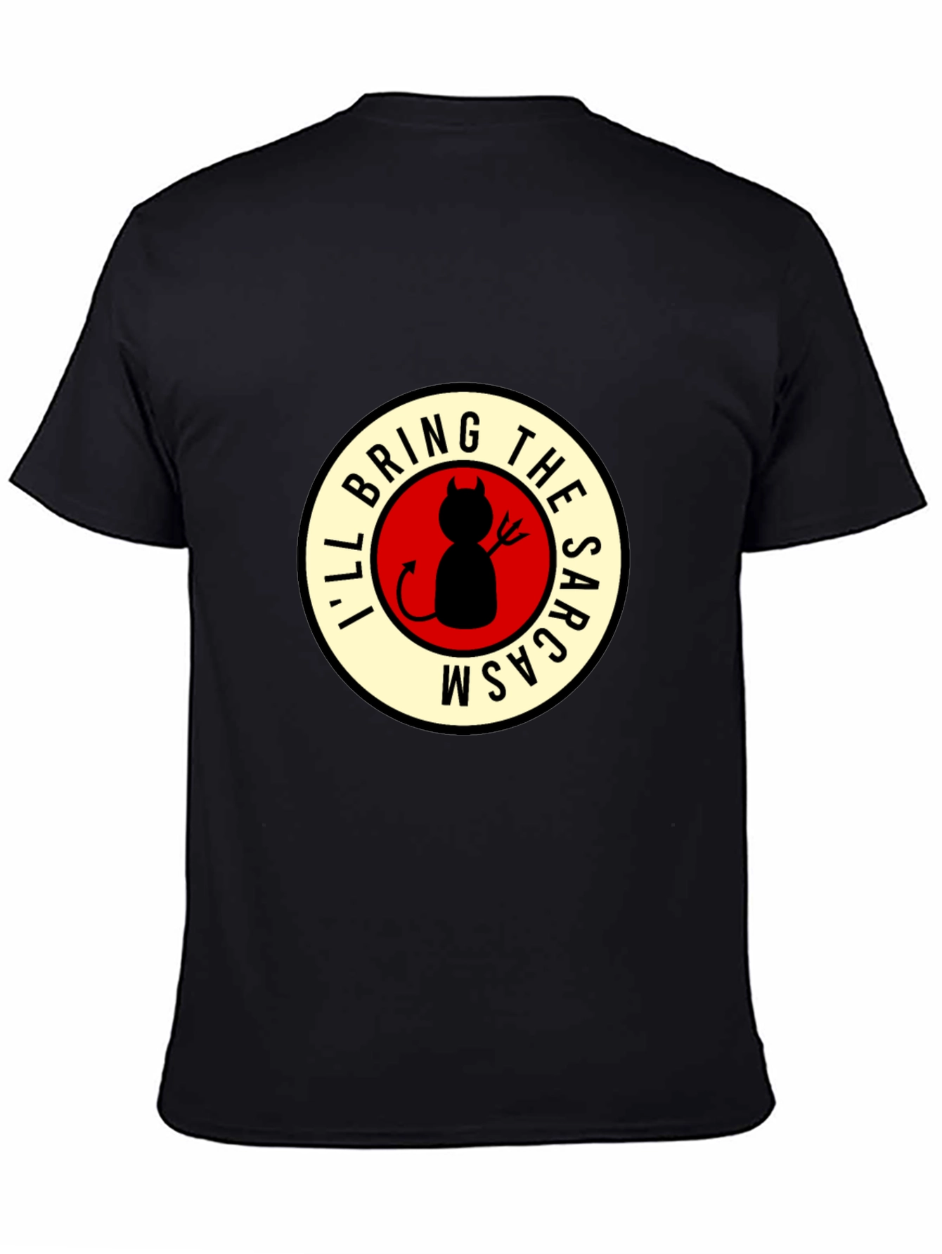 Black Sarcasm Devil Graphic T-Shirt - Black view 4