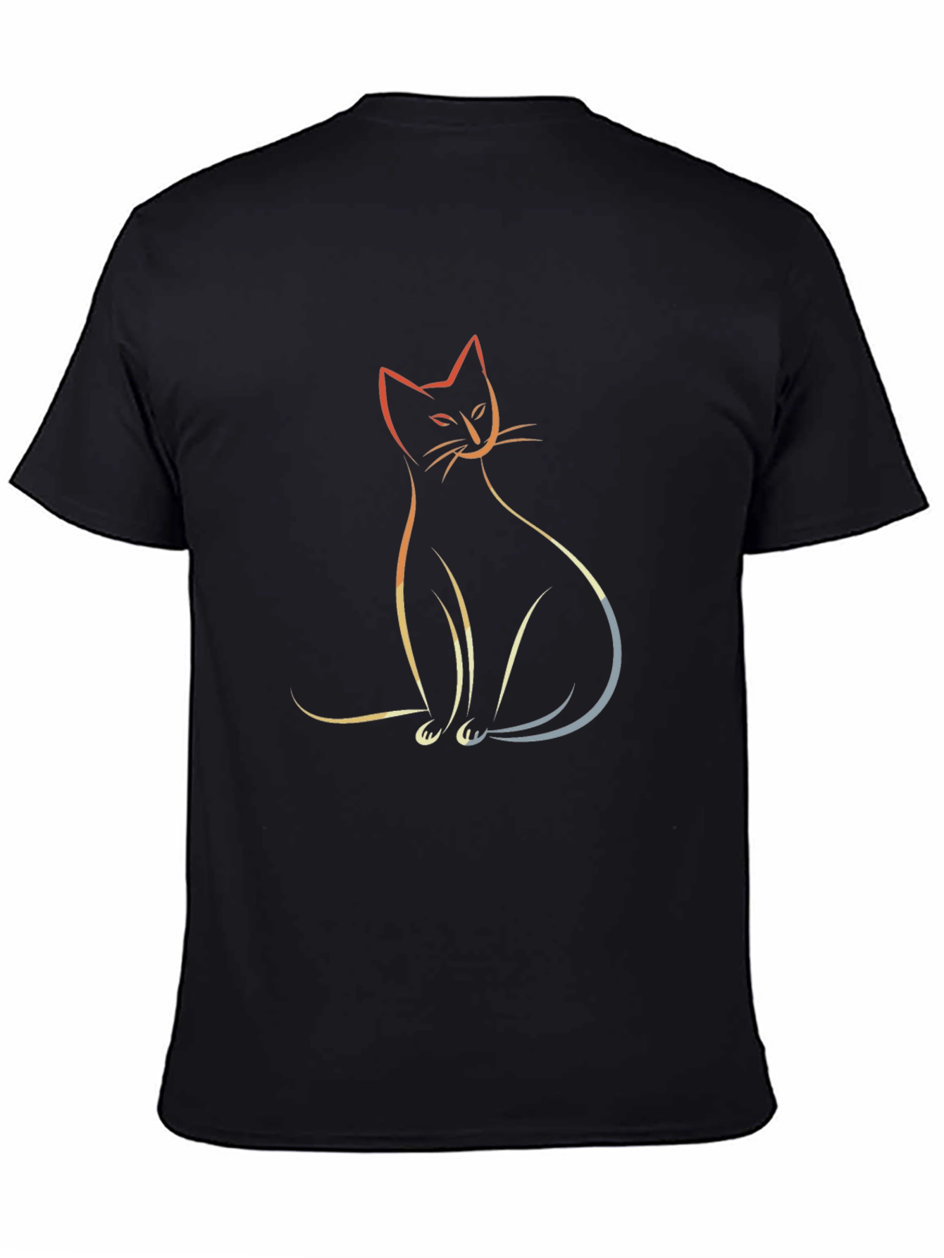 Black Cat Outline Graphic Tee - Stylish & Modern view 4