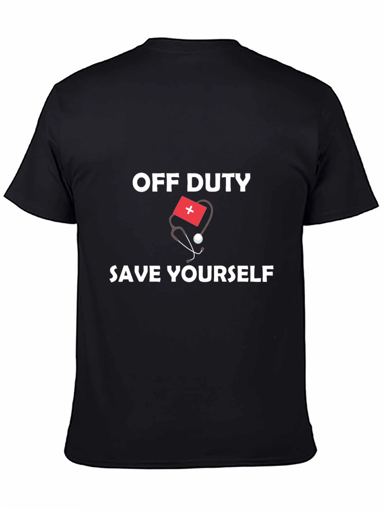 Black Off Duty Save Yourself Graphic Tee view 4
